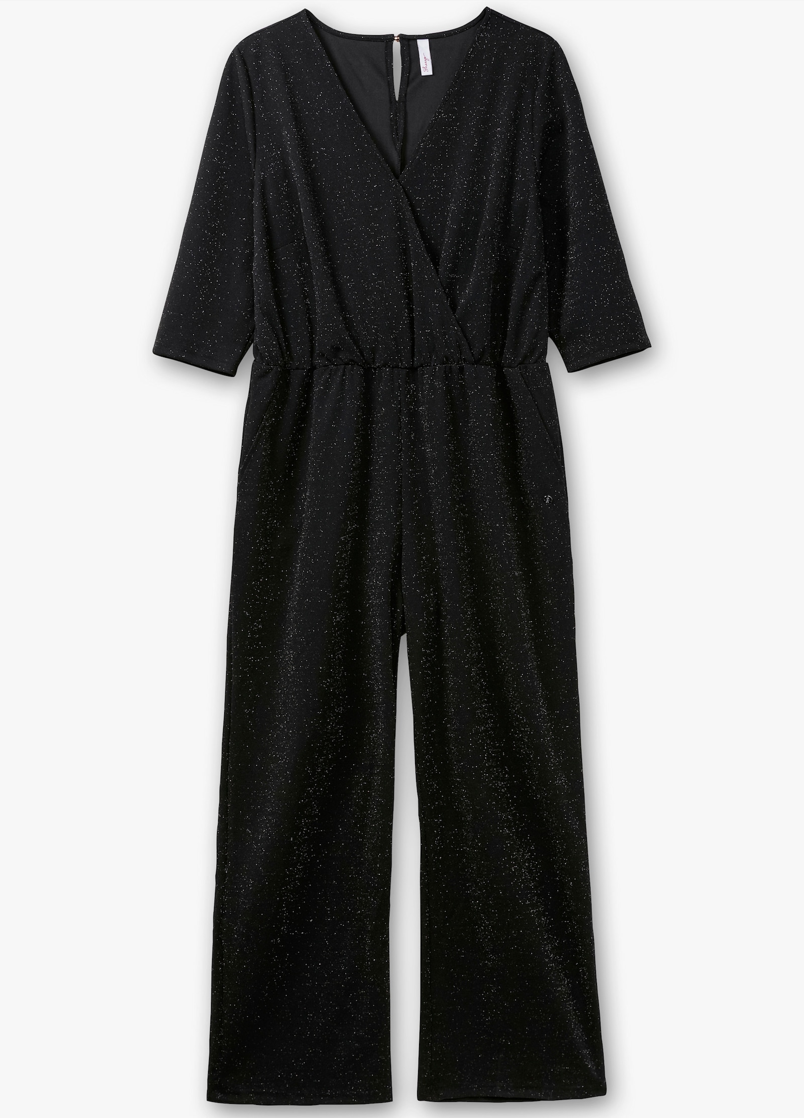 sheego Overall in Wickeloptik - schwarz