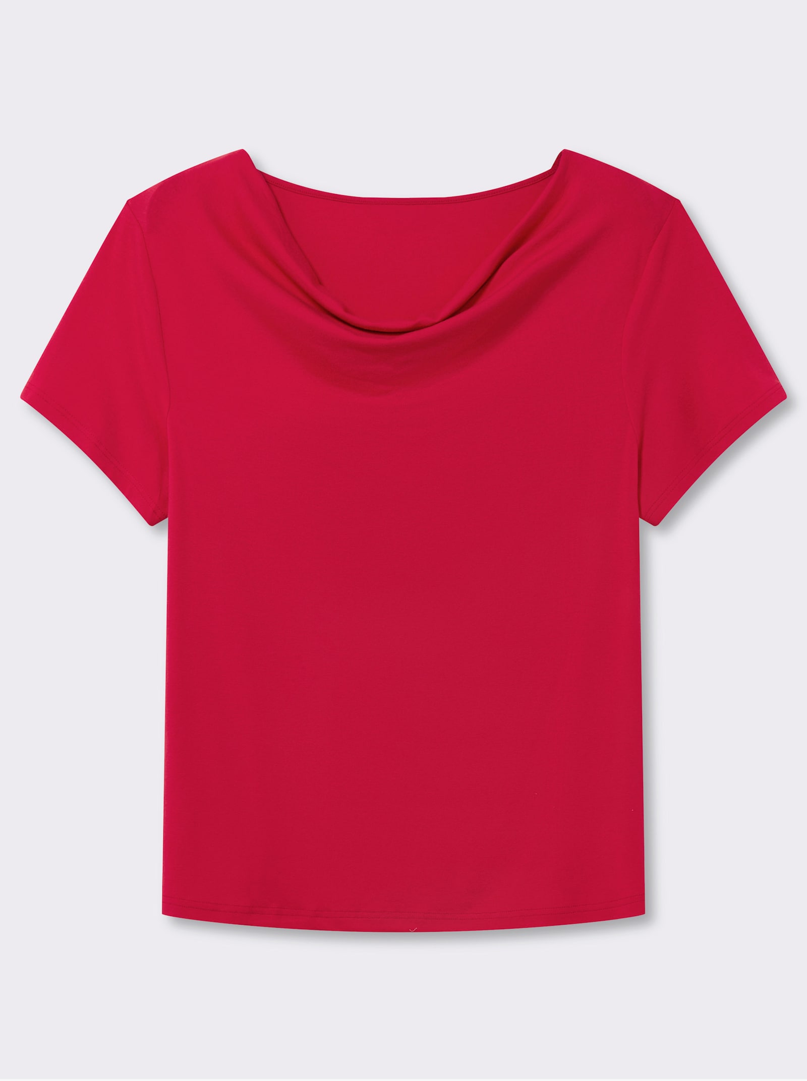 Wasserfallshirt mit kurzen Ärmeln - rot