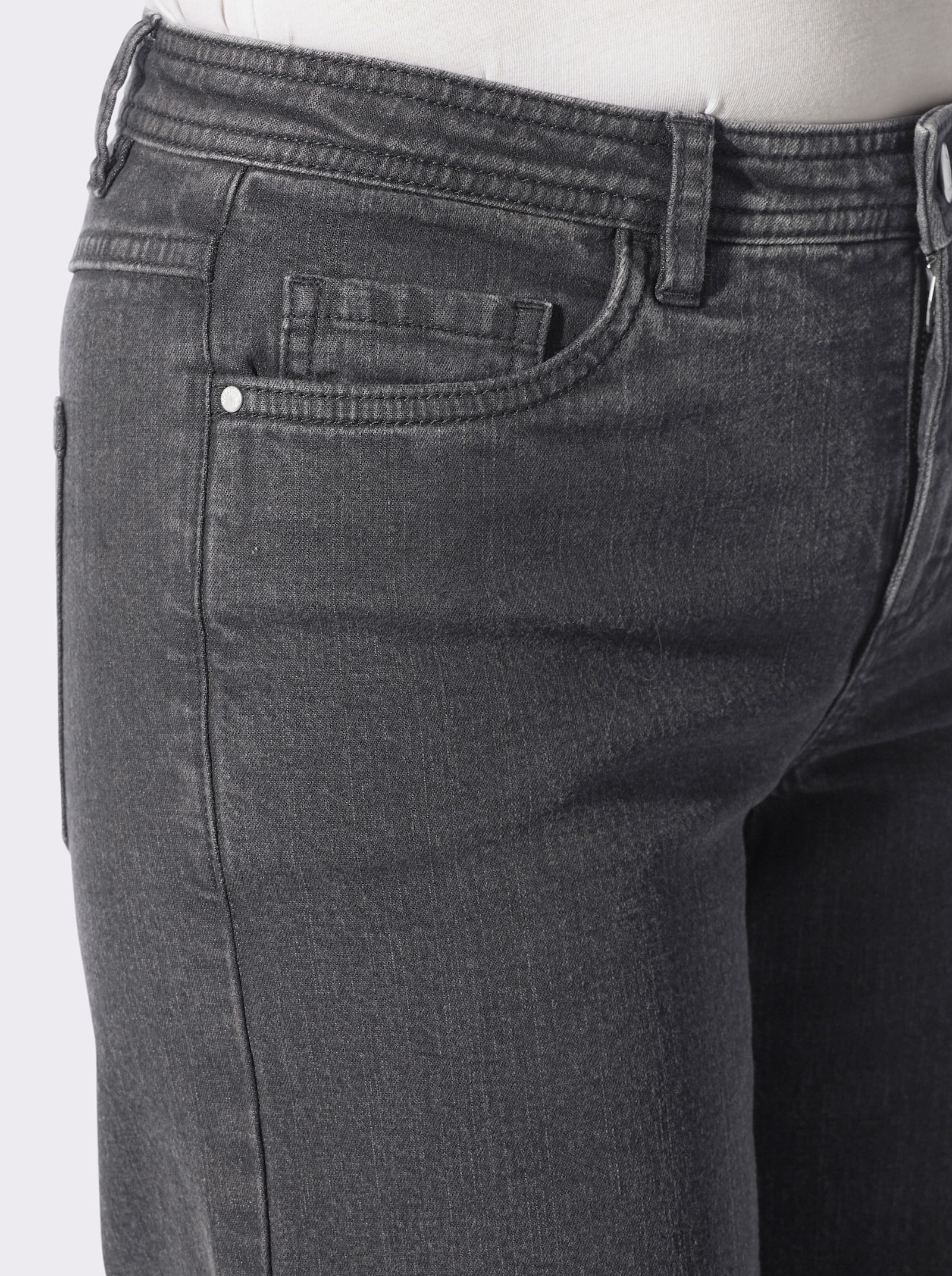 5-Pocket-Jeans mit Kontrastnähten - grey denim