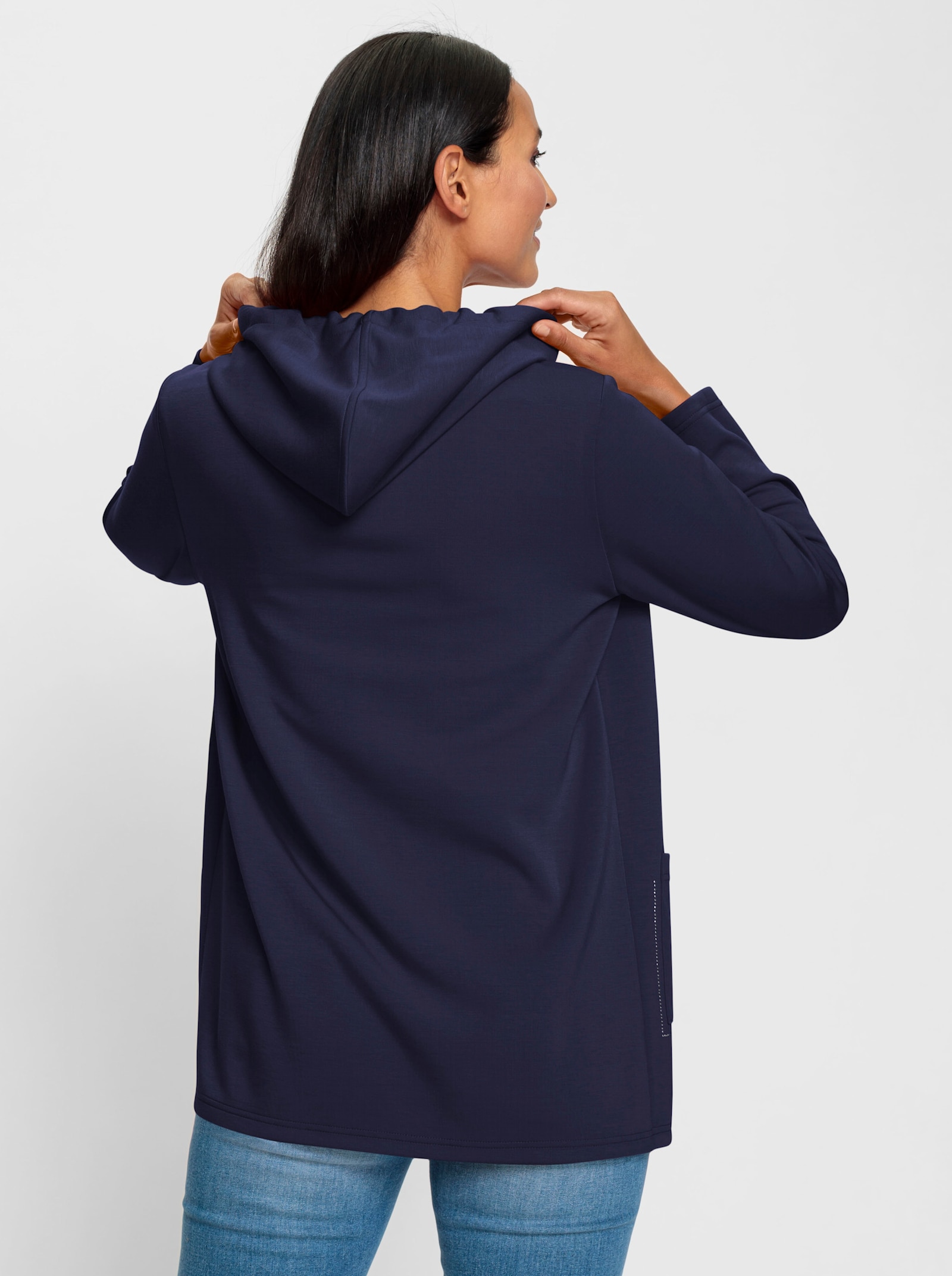 heine Shirtjacke mit leichtem Glanz - marine