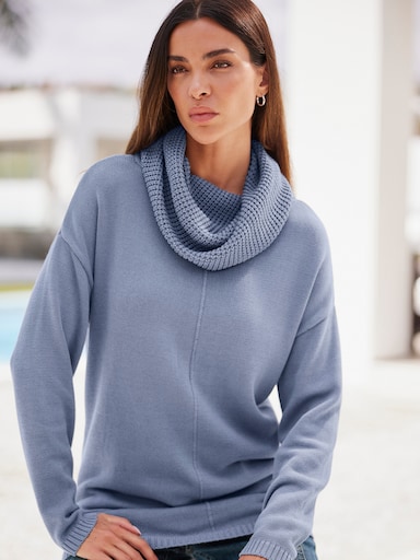 heine Lange pullover - duivenblauw