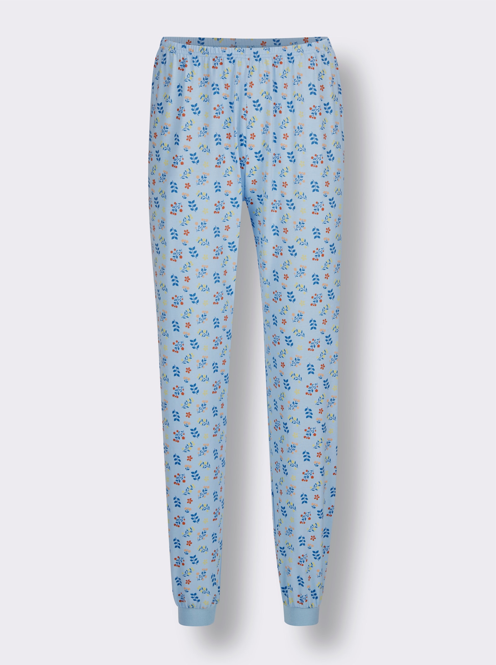 wäschepur Schlafanzug mit Knopfleiste - hellblau-mittelblau-bedruckt