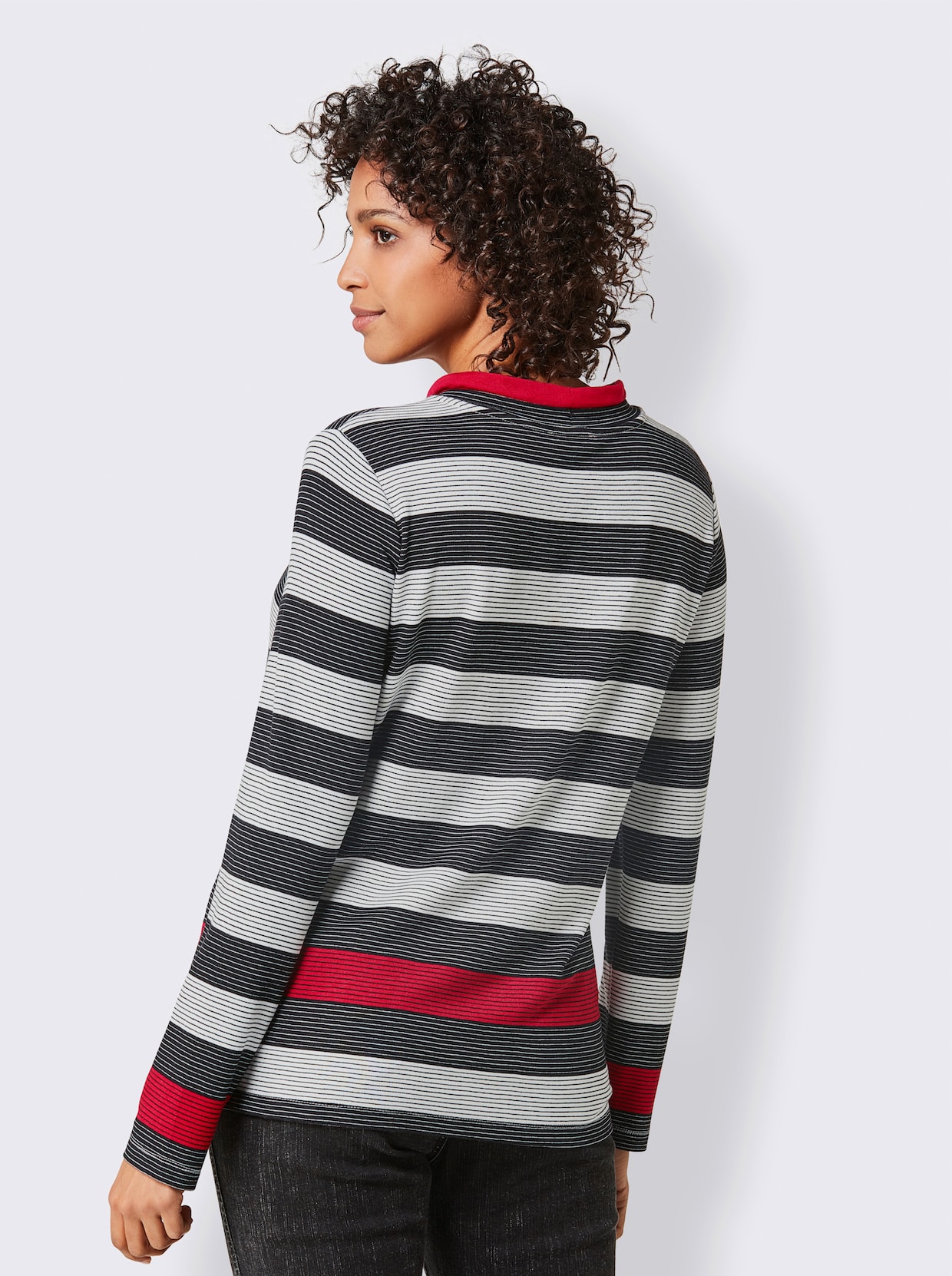 CREATION L PREMIUM Sweatshirt - zwart/rood gestreept