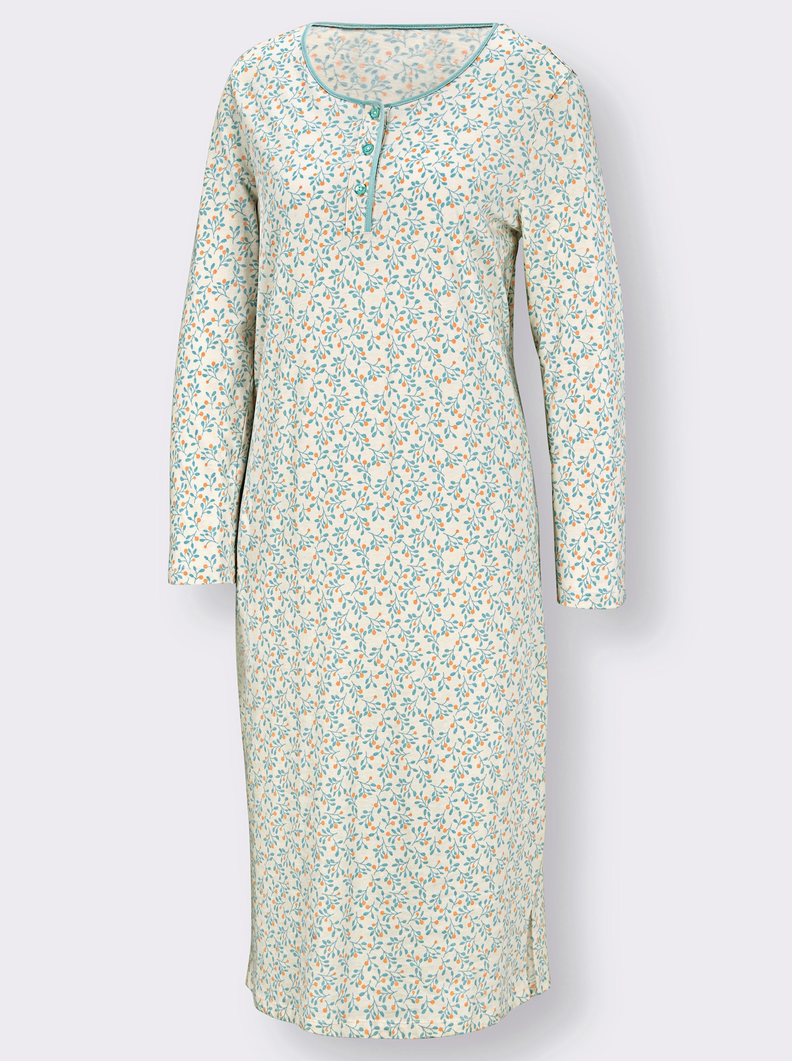 wäschepur Nachthemden mit Seitenschlitzen - champagner-bedruckt + hellrosé-bedruckt