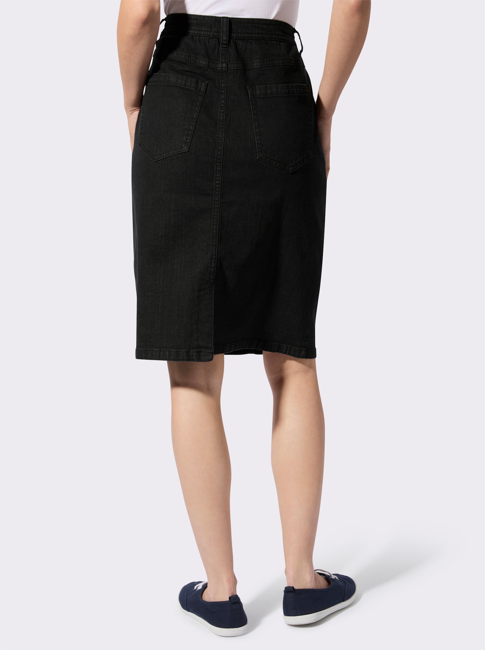 Jeansrock in 5-Pocket-Form - black-denim