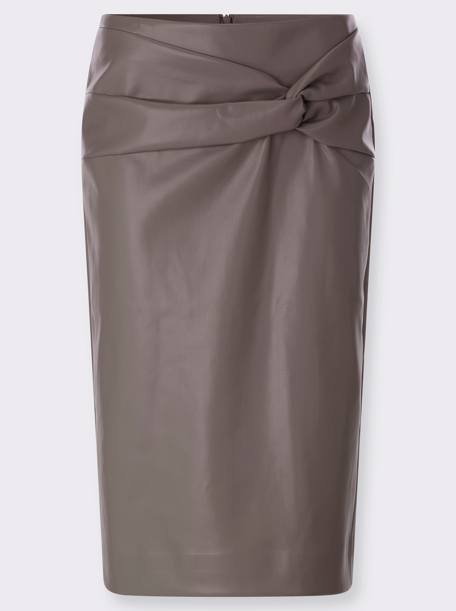 Lederimitatrock mit Knoten-Detail - dunkeltaupe
