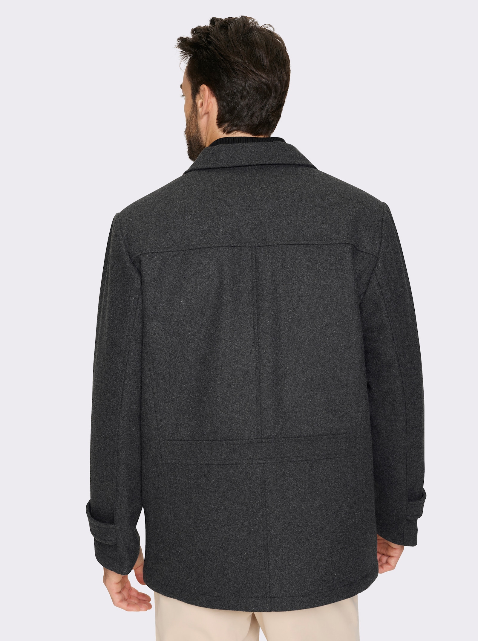 Marco Donati Longjacke in Woll-Optik - graphit-meliert