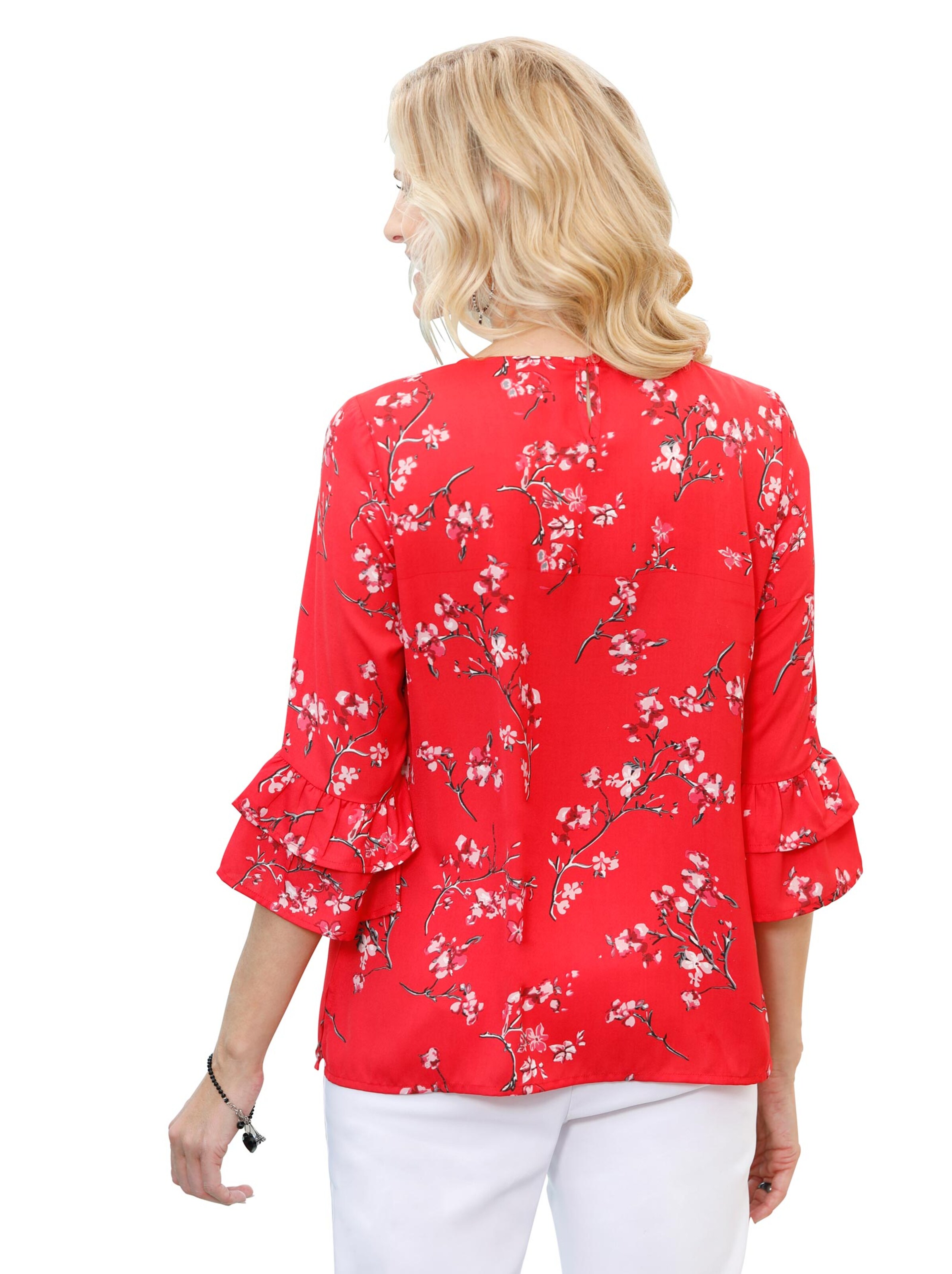 Bluse - rot-bedruckt