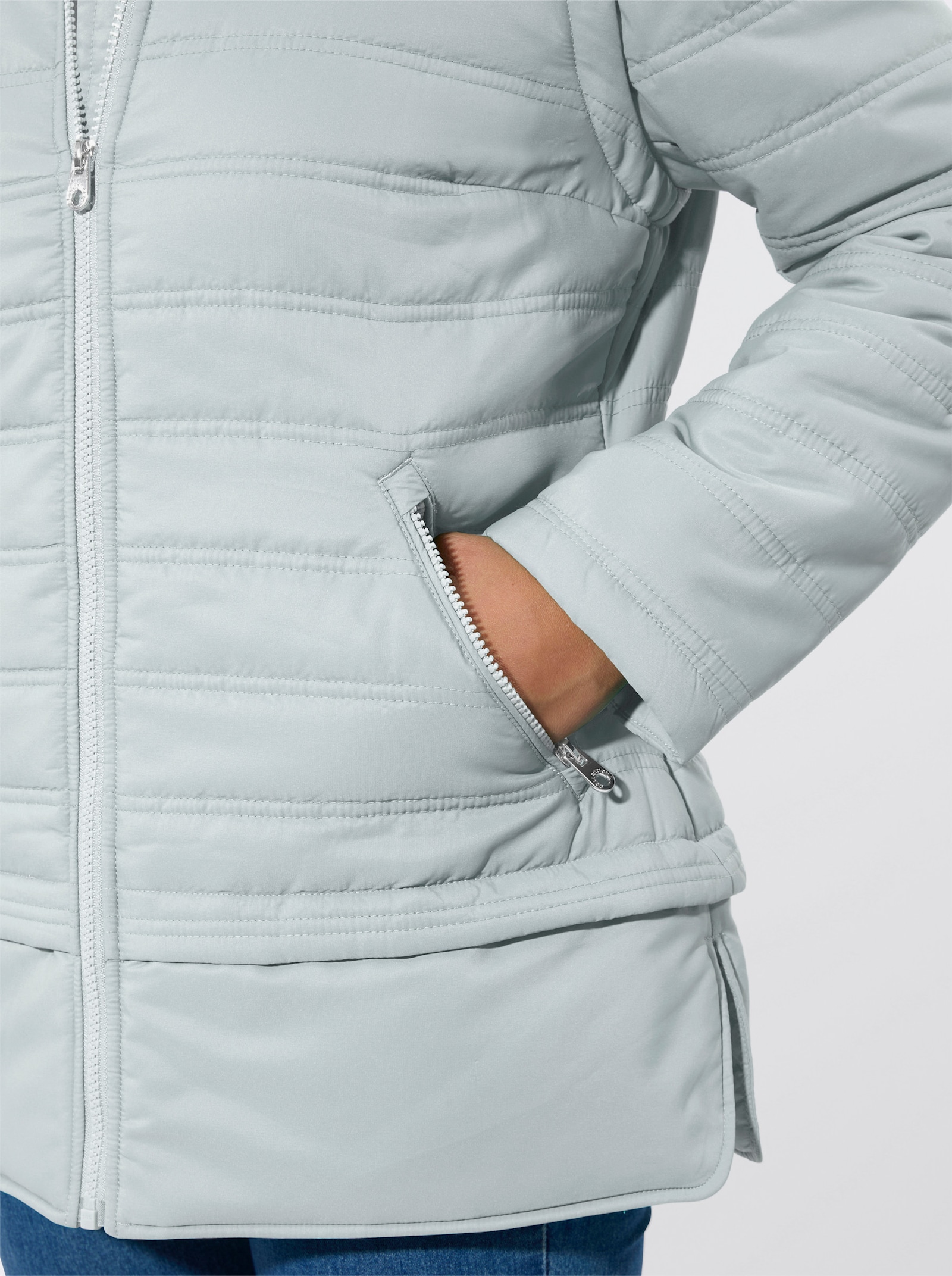 Steppjacke mit abzippbaren Ärmeln - kalkmint