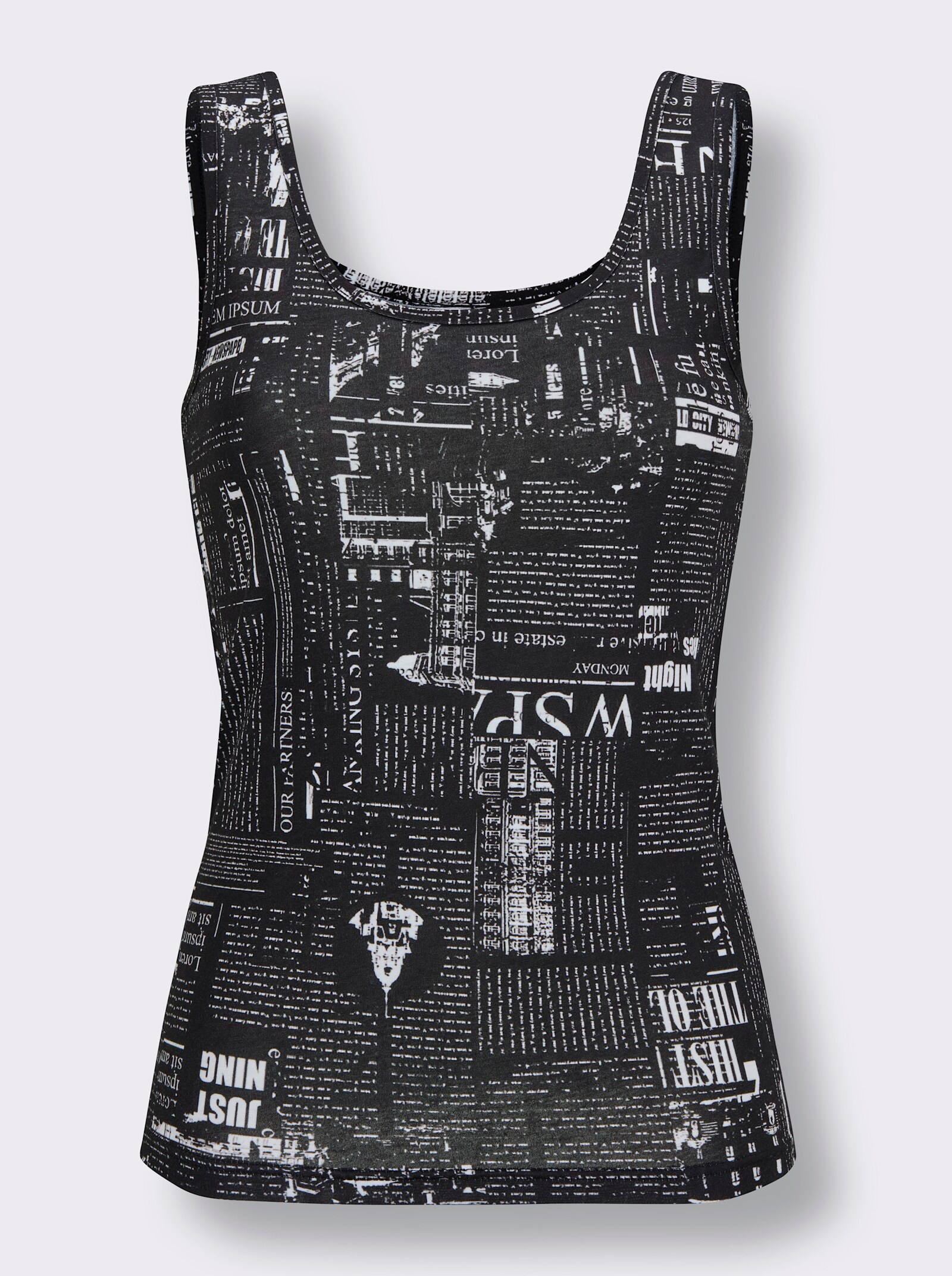 Achseltop - schwarz-bedruckt