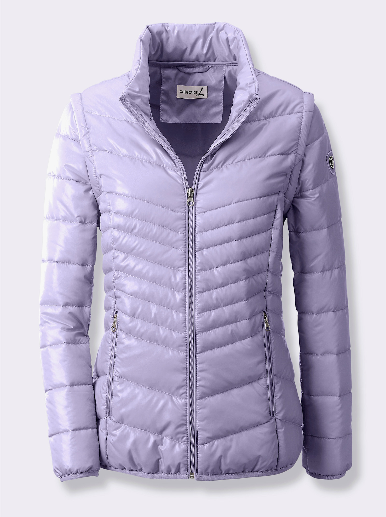 Steppjacke mit abzippbaren Ärmeln - flieder