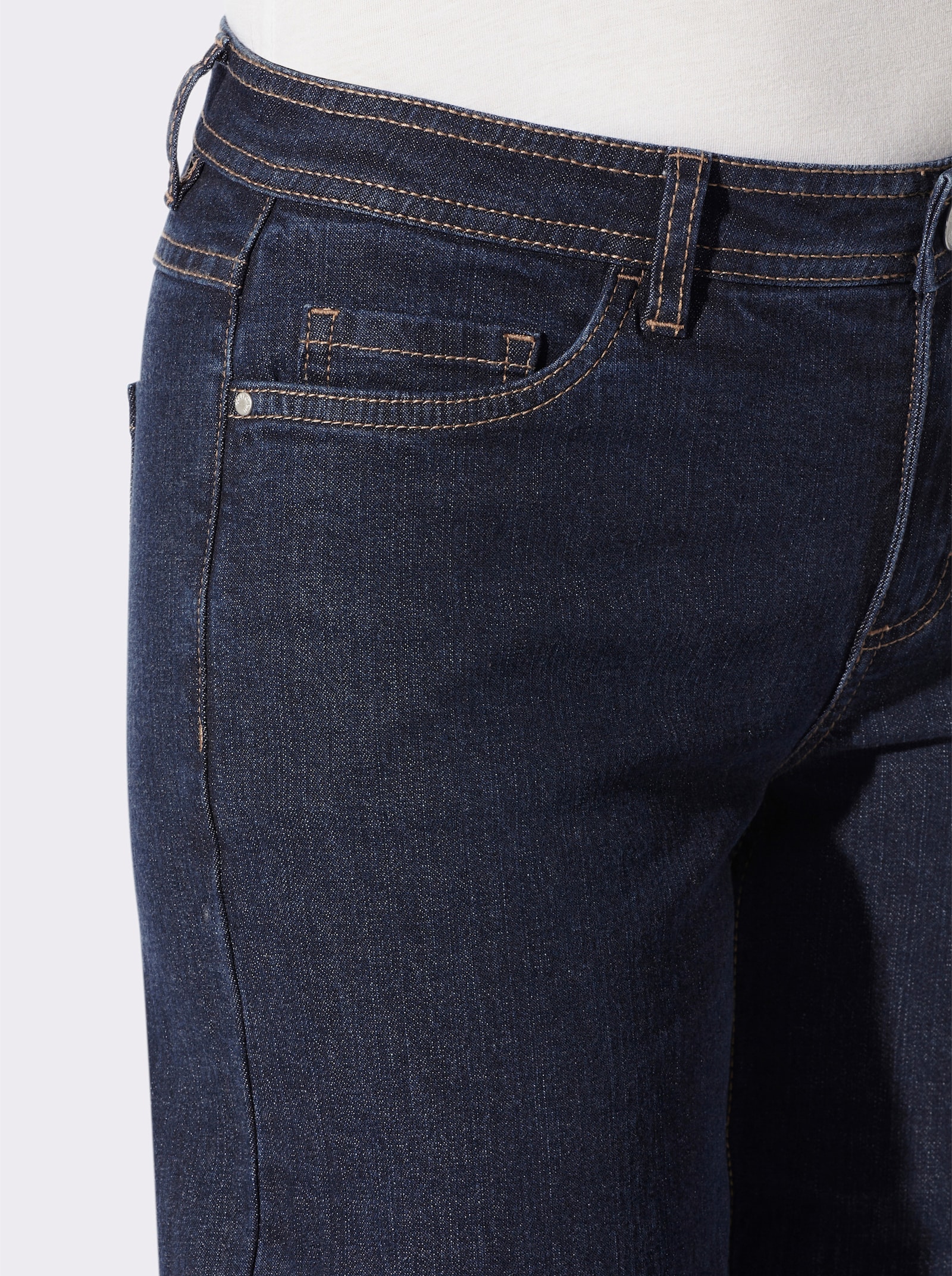 5-Pocket-Jeans mit Kontrastnähten - dark blue