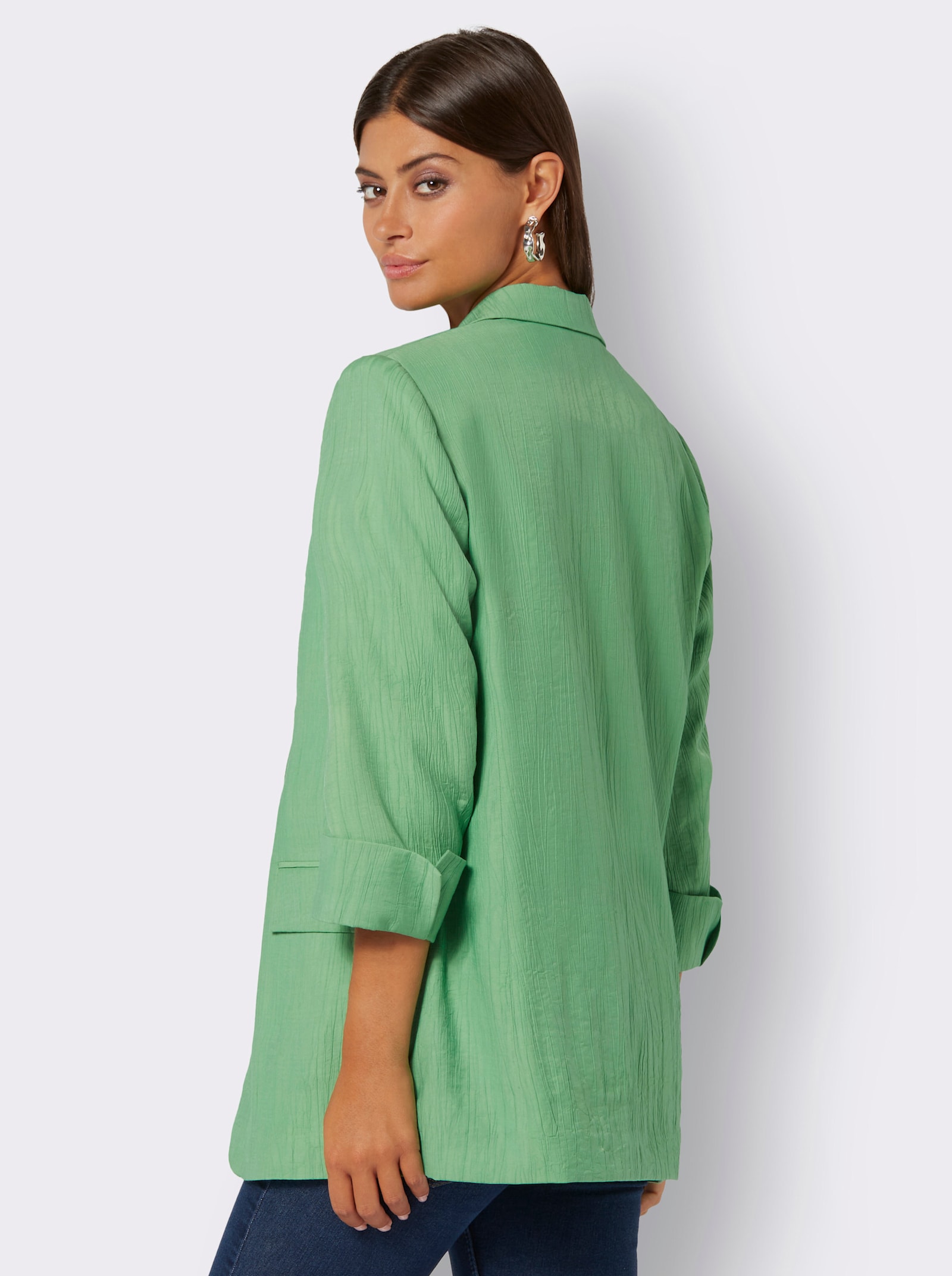 Blazer in langer, verschlussloser Form - apfel