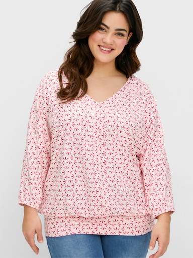 sheego Fledermausshirt - blumiges pink-gemustert