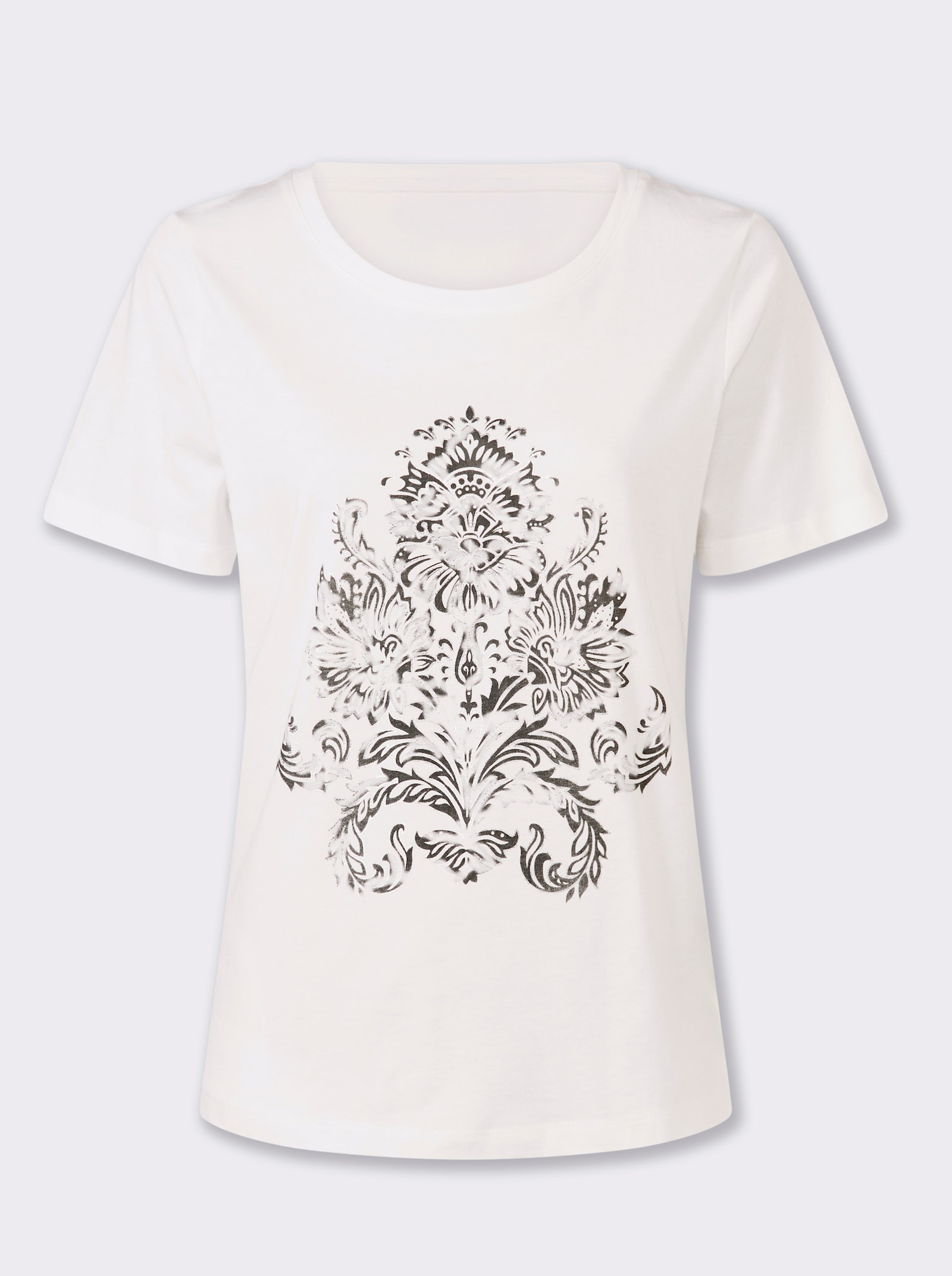 T-shirt avec imprimé feuille - écru