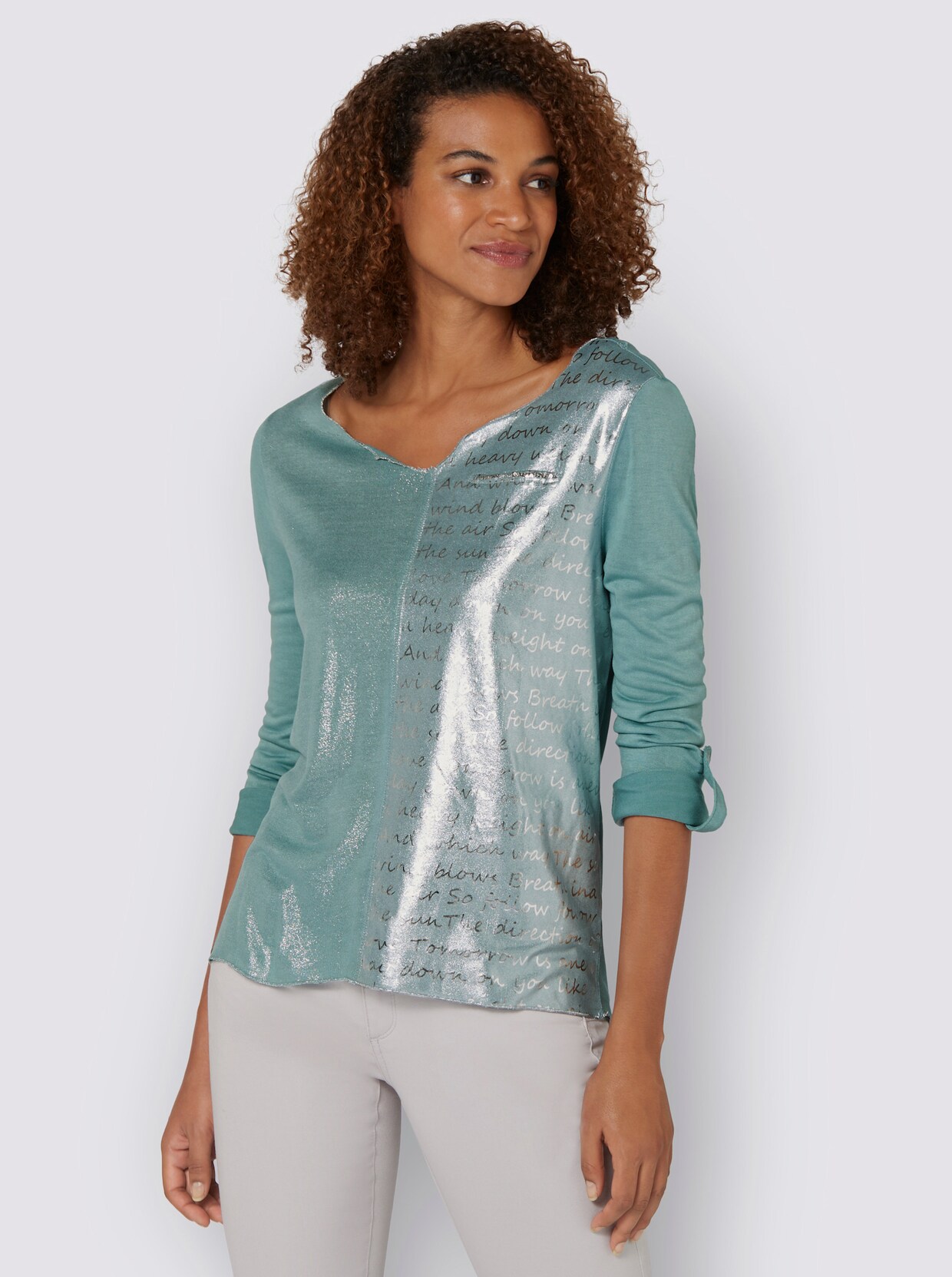 Shirt met print - winterturquoise