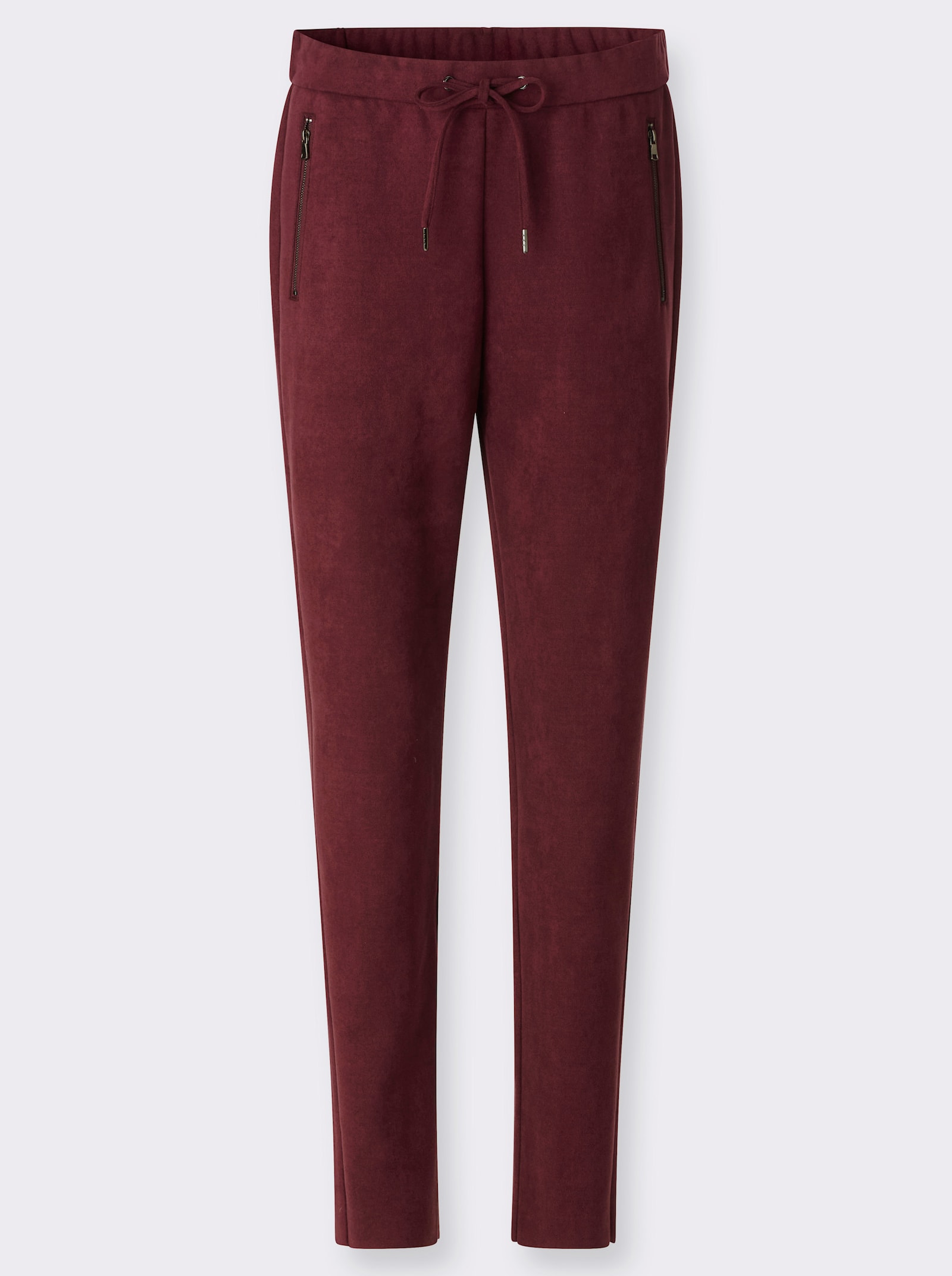 heine Lederimitathose mit Rundum-Dehnbund - burgund