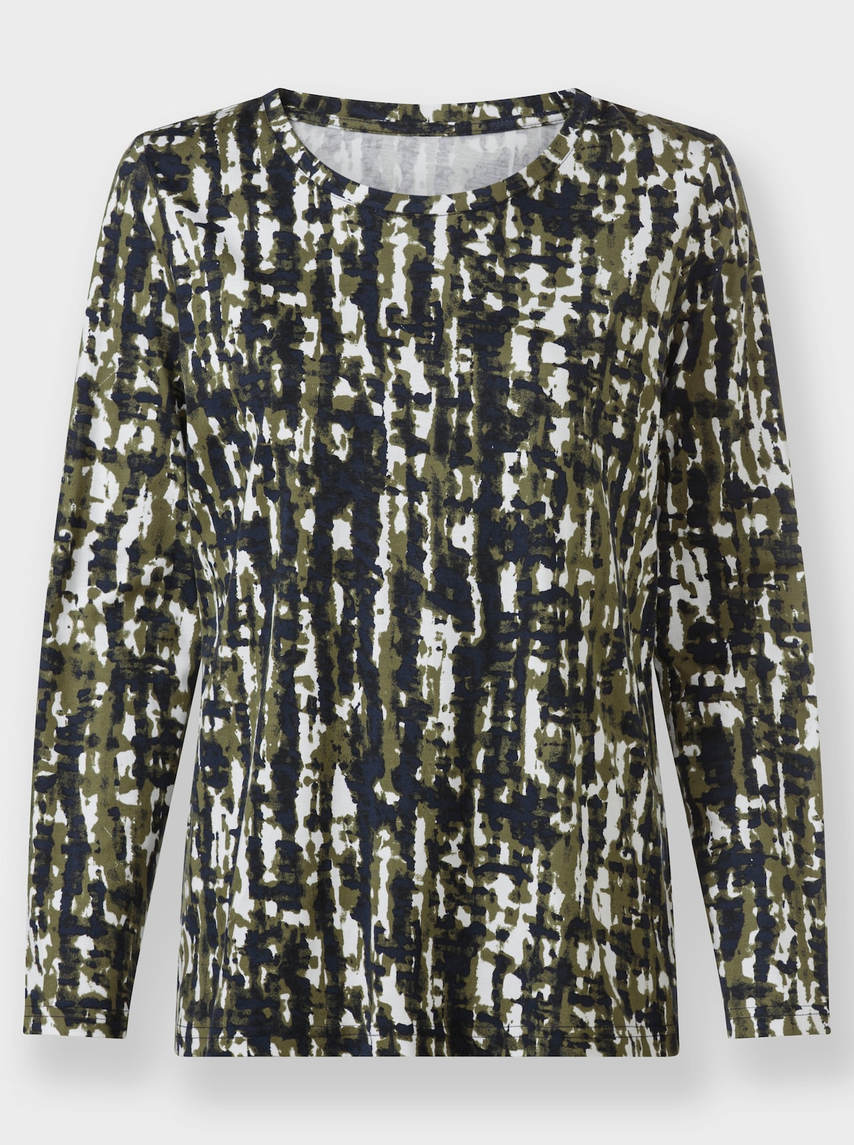 Print-Shirt - oliv-bedruckt