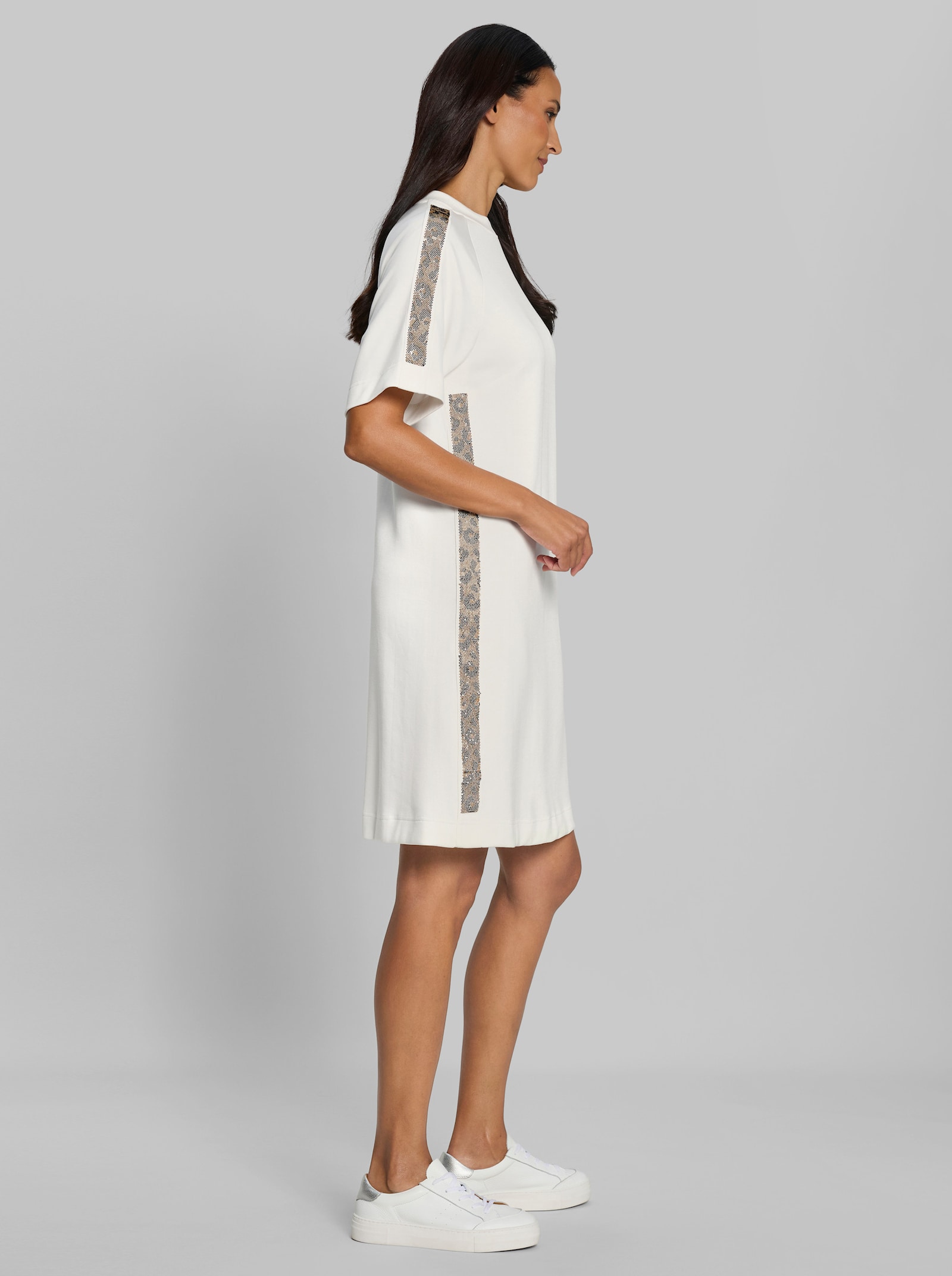 heine Sweatkleid in A-Form - ecru