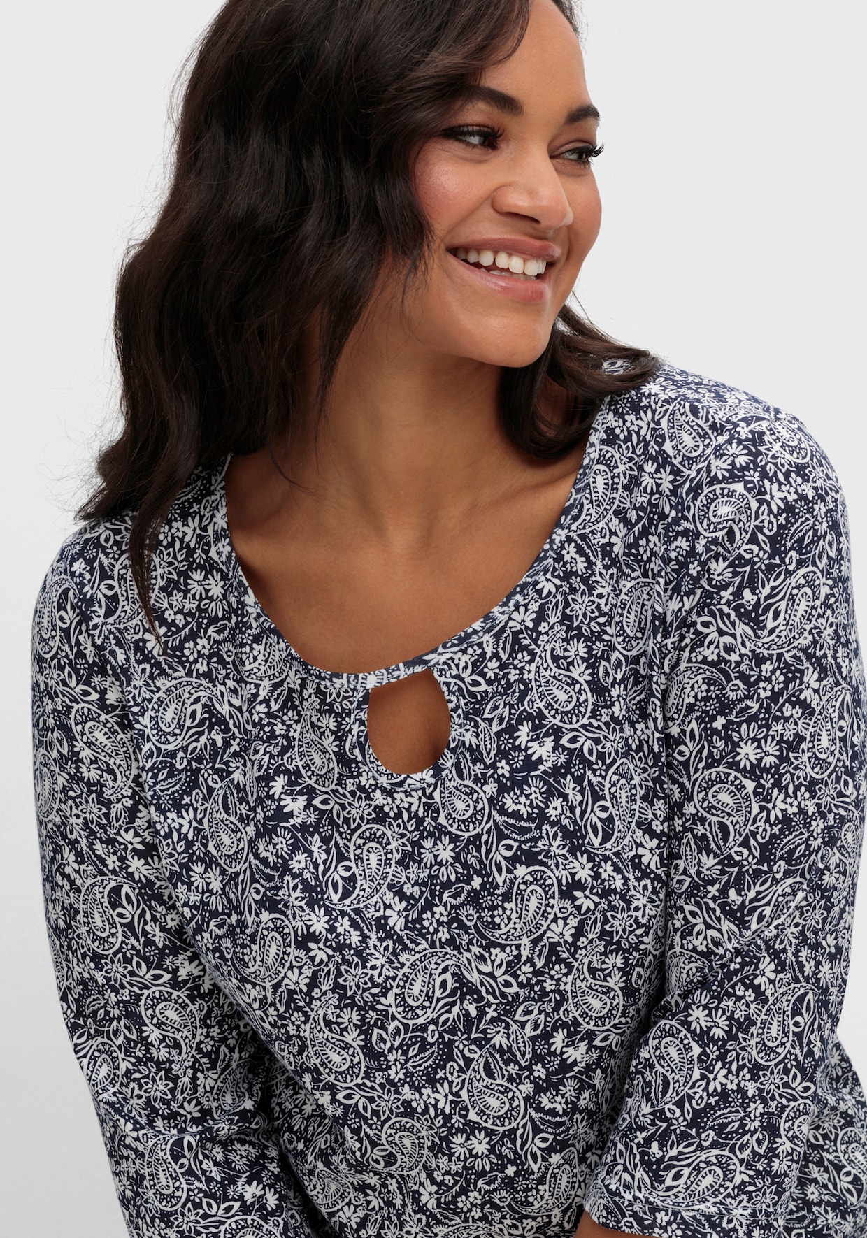 Print-Shirt - marine-bedruckt