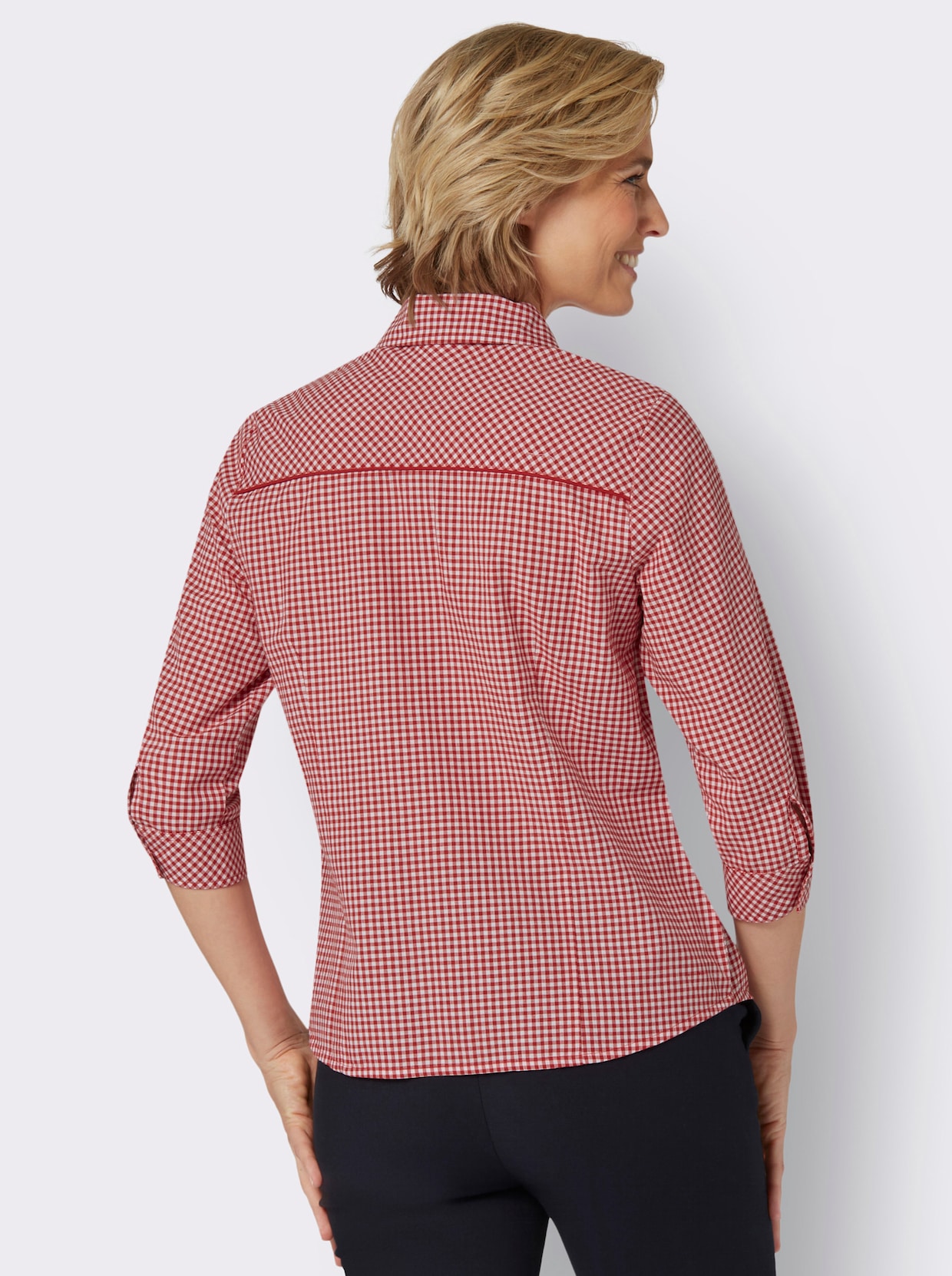 Geruite blouse - rood/ecru geruit