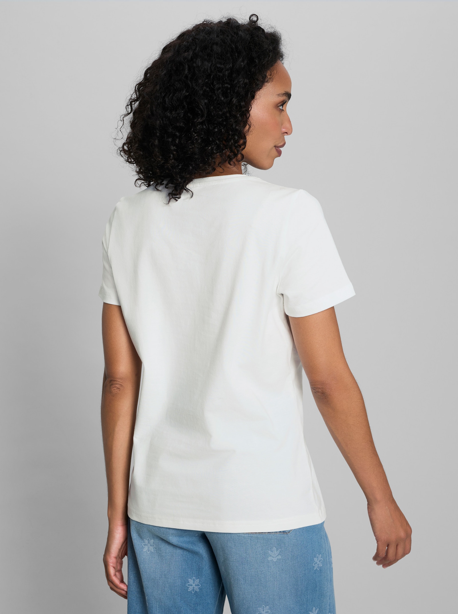 heine Shirt mit Rundhals-Ausschnitt - ecru-mint-bedruckt