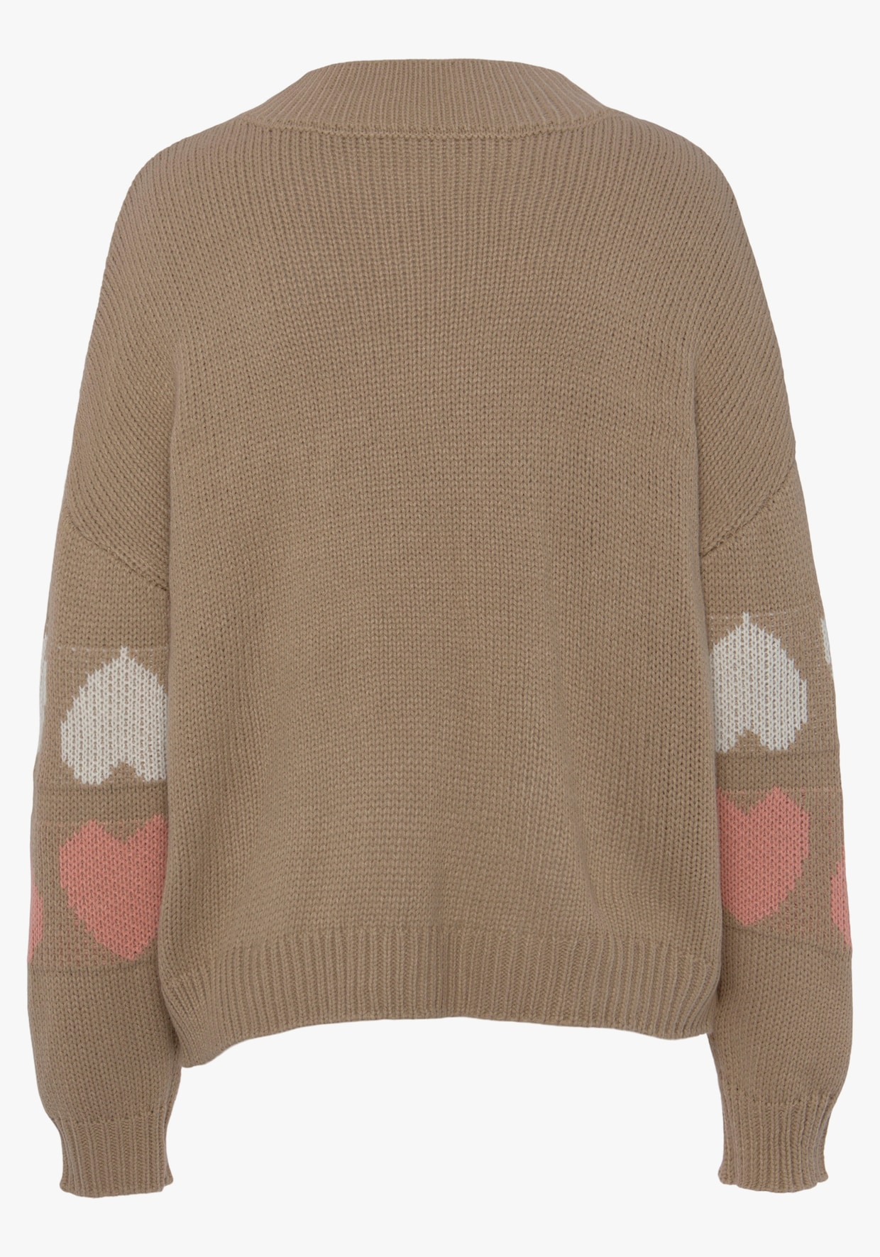 Vivance Strickpullover - camelfarben-creme-rosa