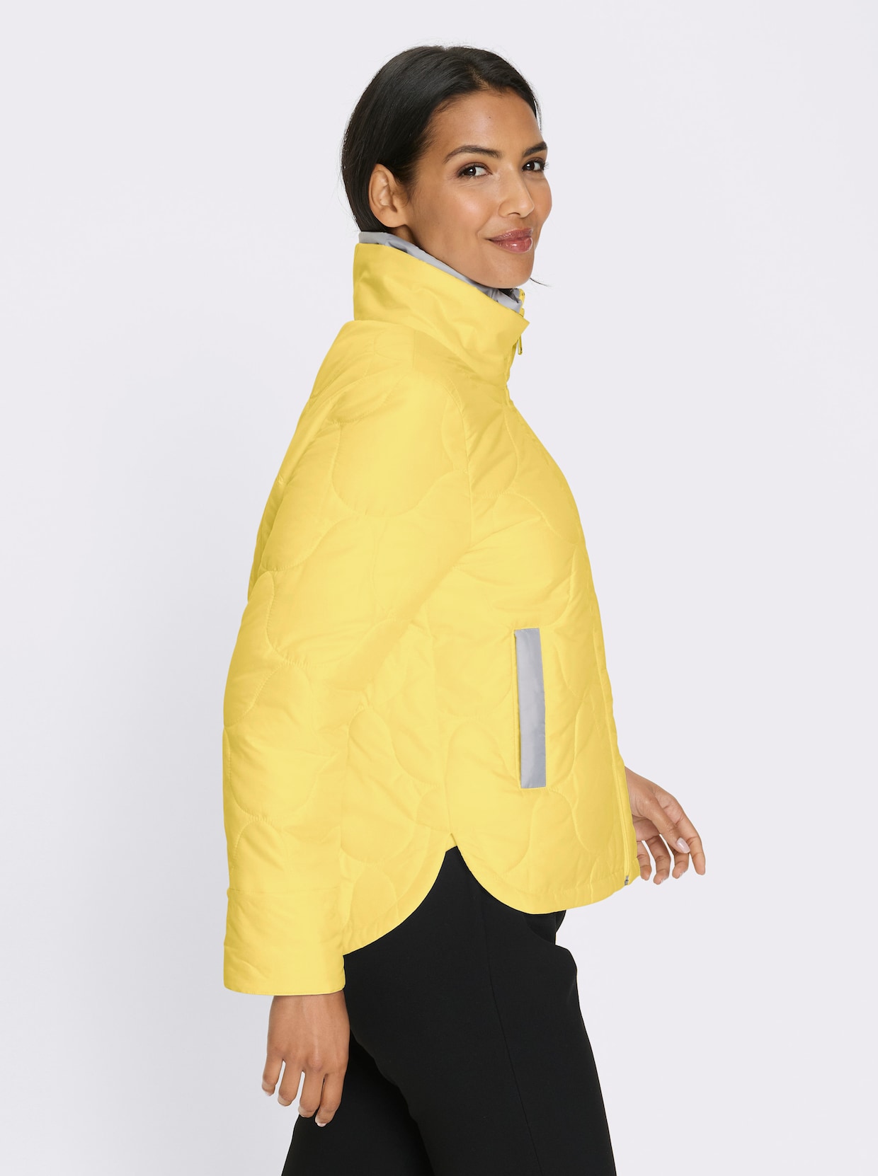 Steppjacke - gelb-steingrau
