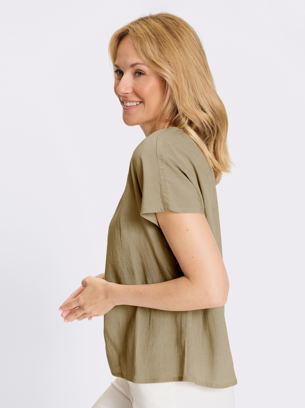 Schlupfbluse - beige
