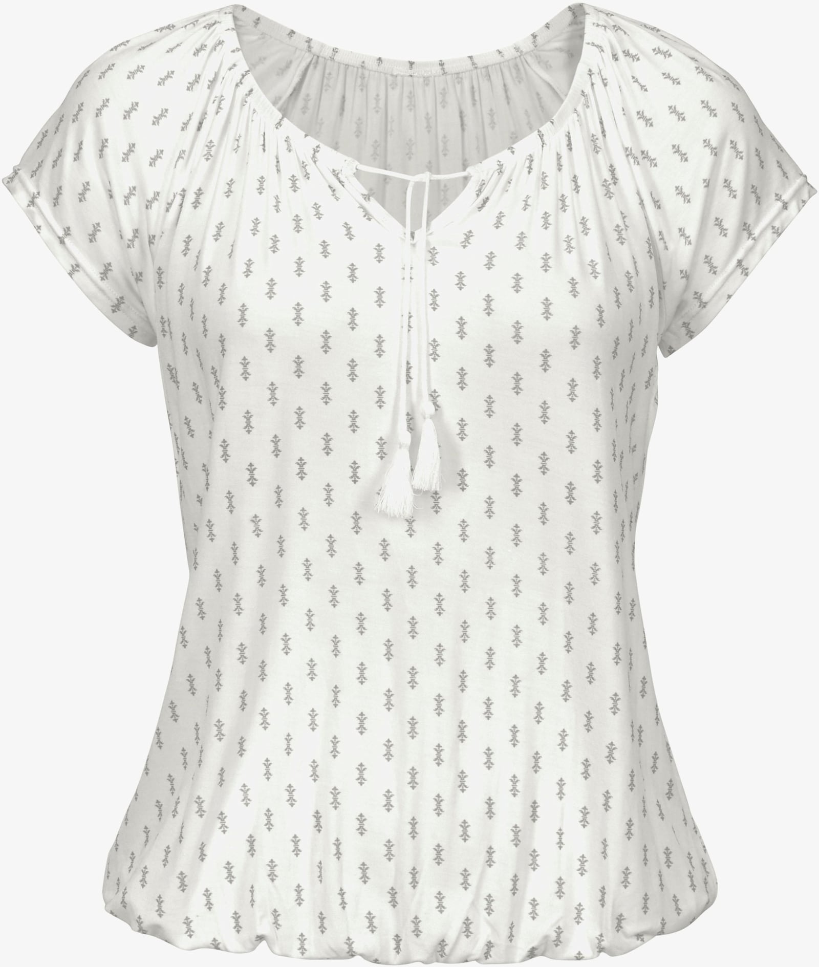 Vivance Kurzarmshirt - creme-gemustert, schwarz