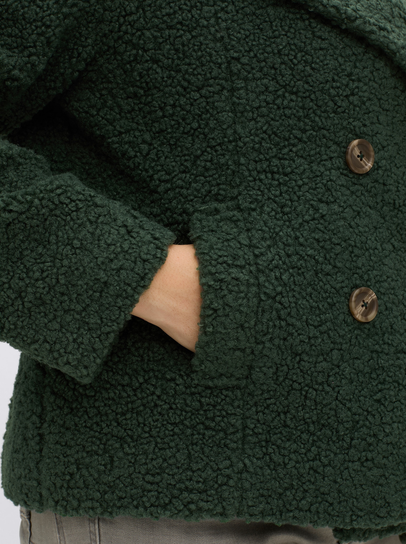 sheego by Joe Browns Cabanjacke aus Teddyfleece - moos