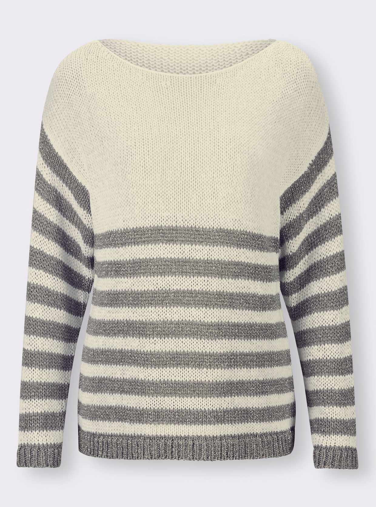 heine Pullover - ecru-silberfarben-gestreift