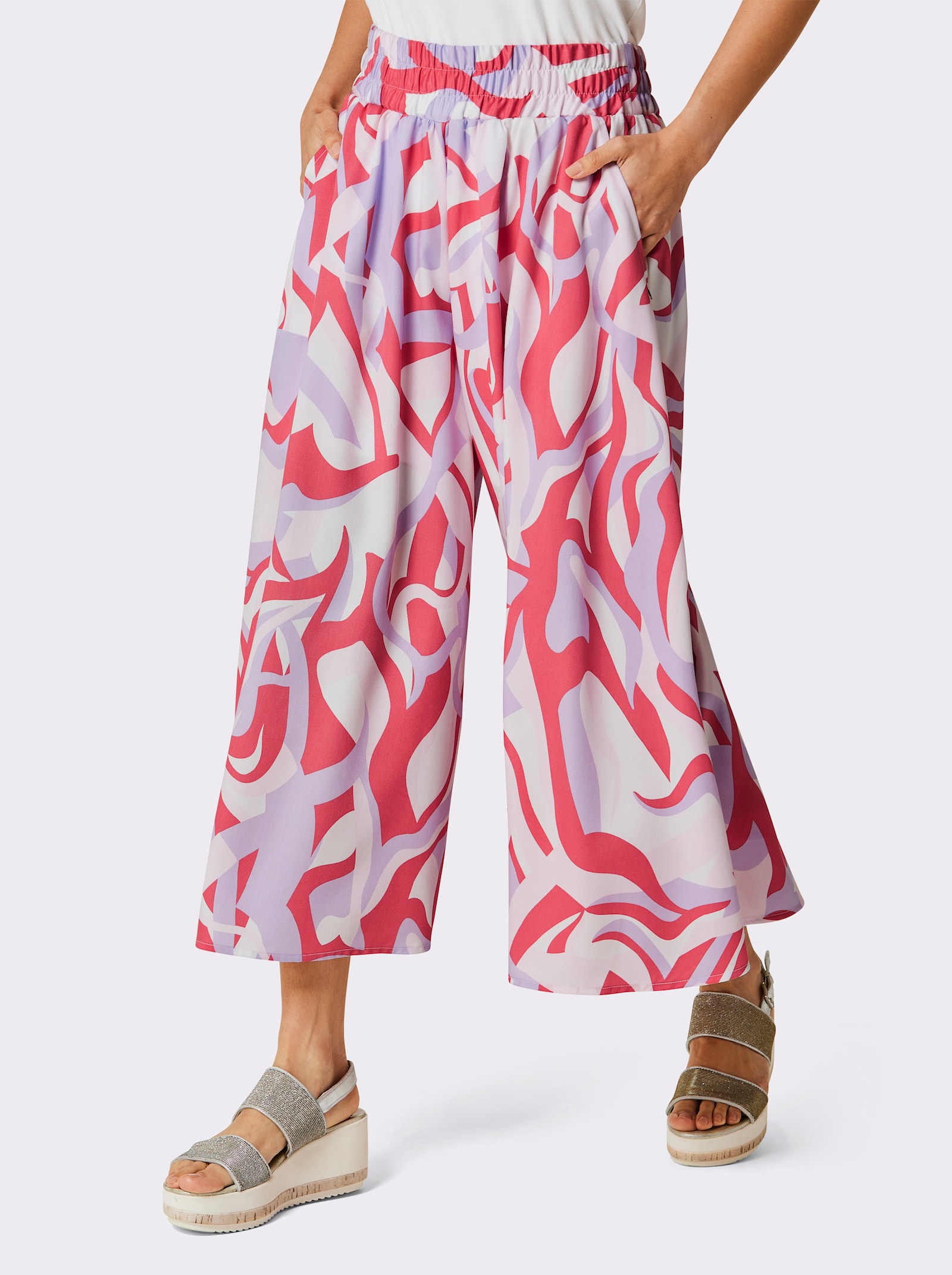 CREATION L PREMIUM Hosenrock mit kurzem Jersey-Futter - grapefruit-flieder-bedruckt