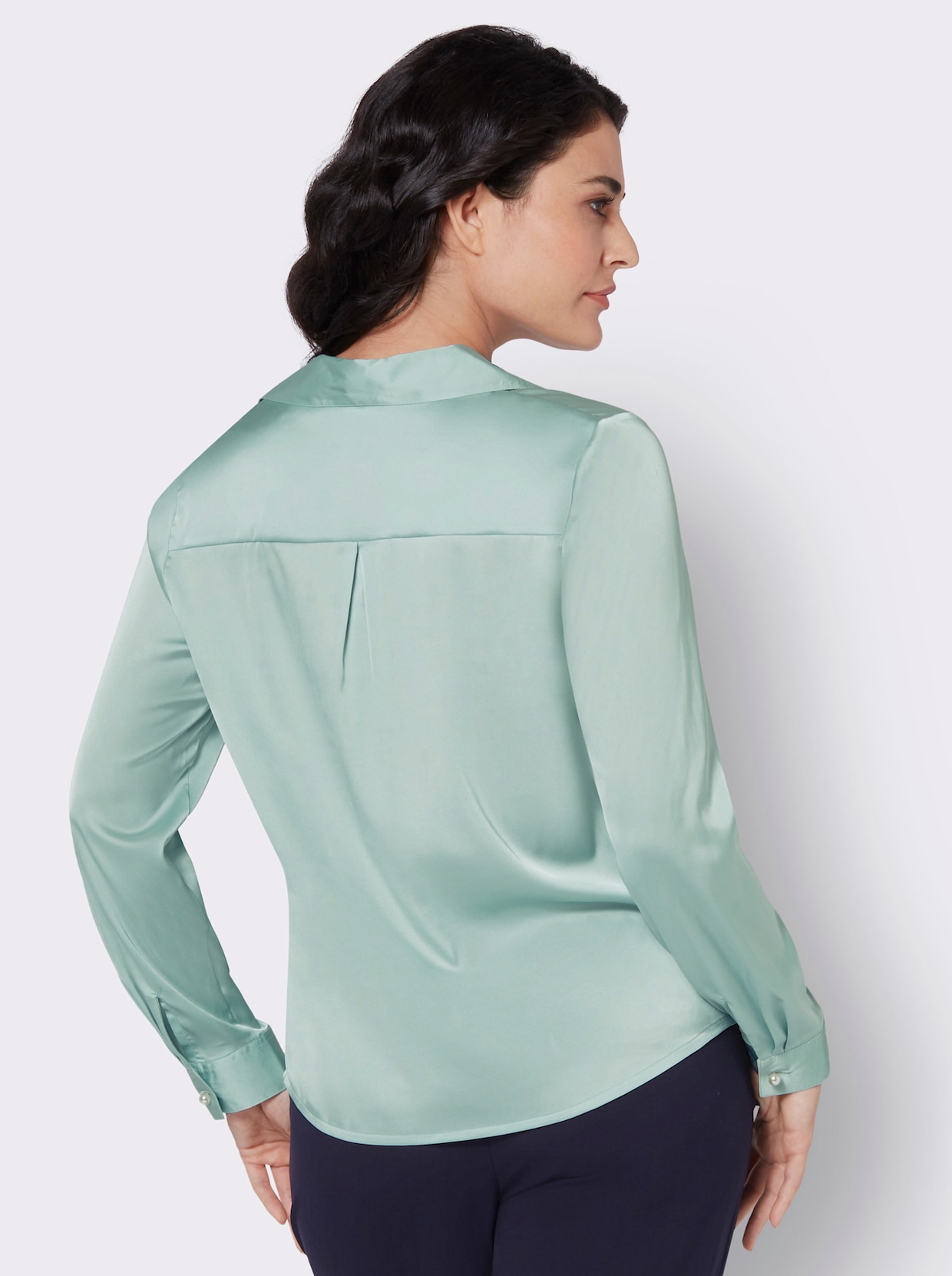 Satijnen blouse - kalkmint