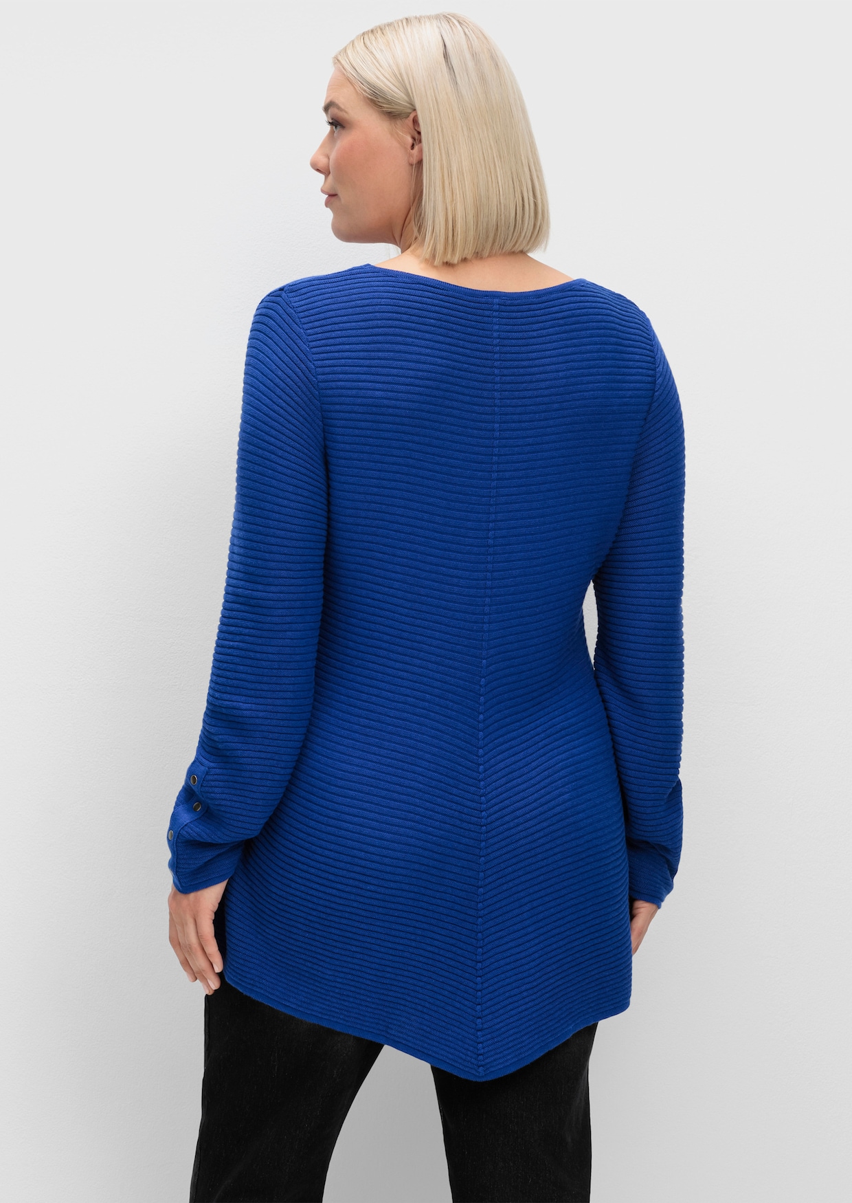 Rundhalspullover mit Nieten-Verzierung - royalblau