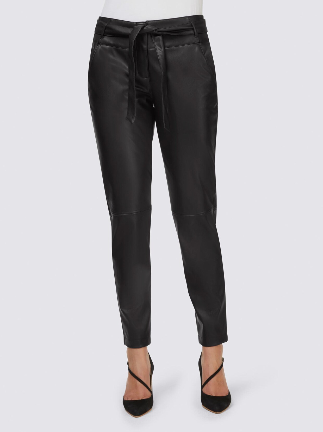 Ashley Brooke Lederimitat-Hose - schwarz