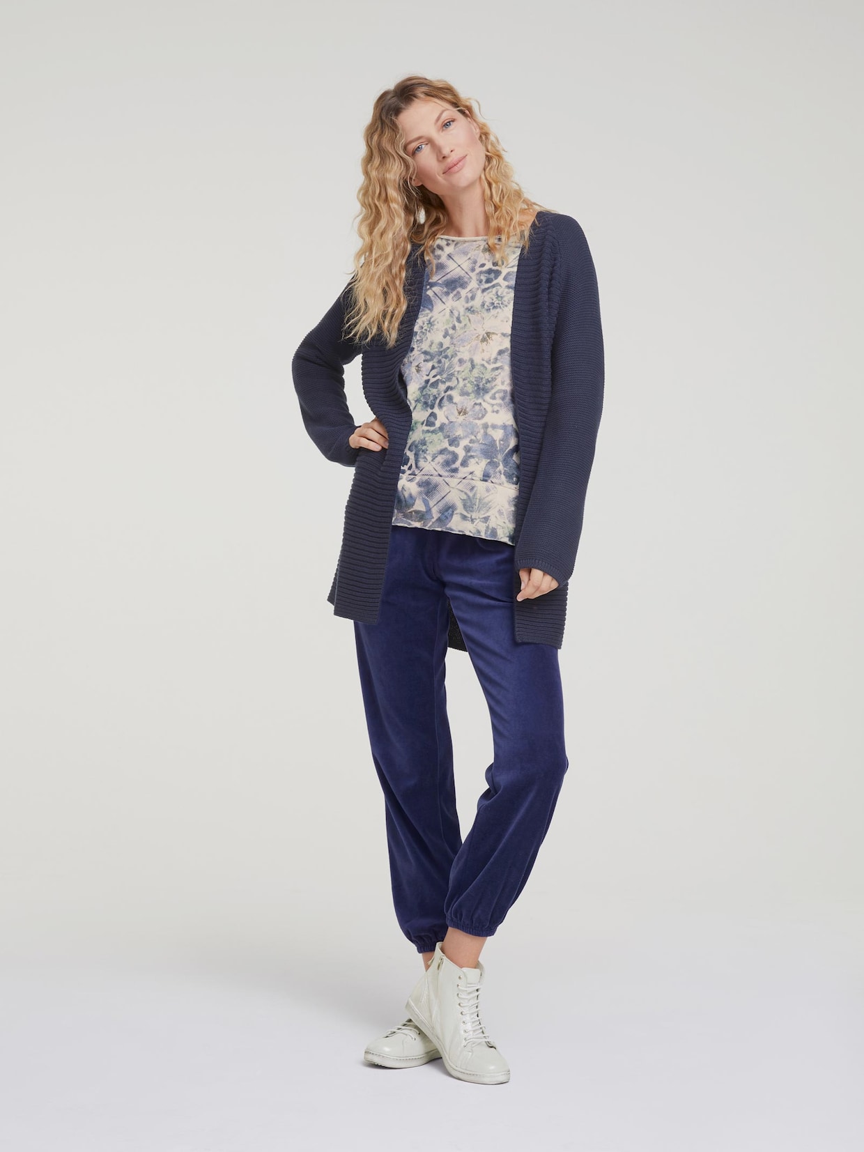 Linea Tesini Strickjacke - nachtblau