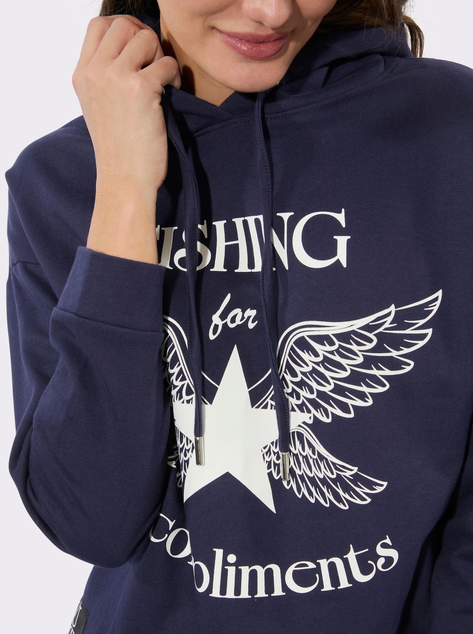 Sweatshirt mit Druck-Motiv - marine