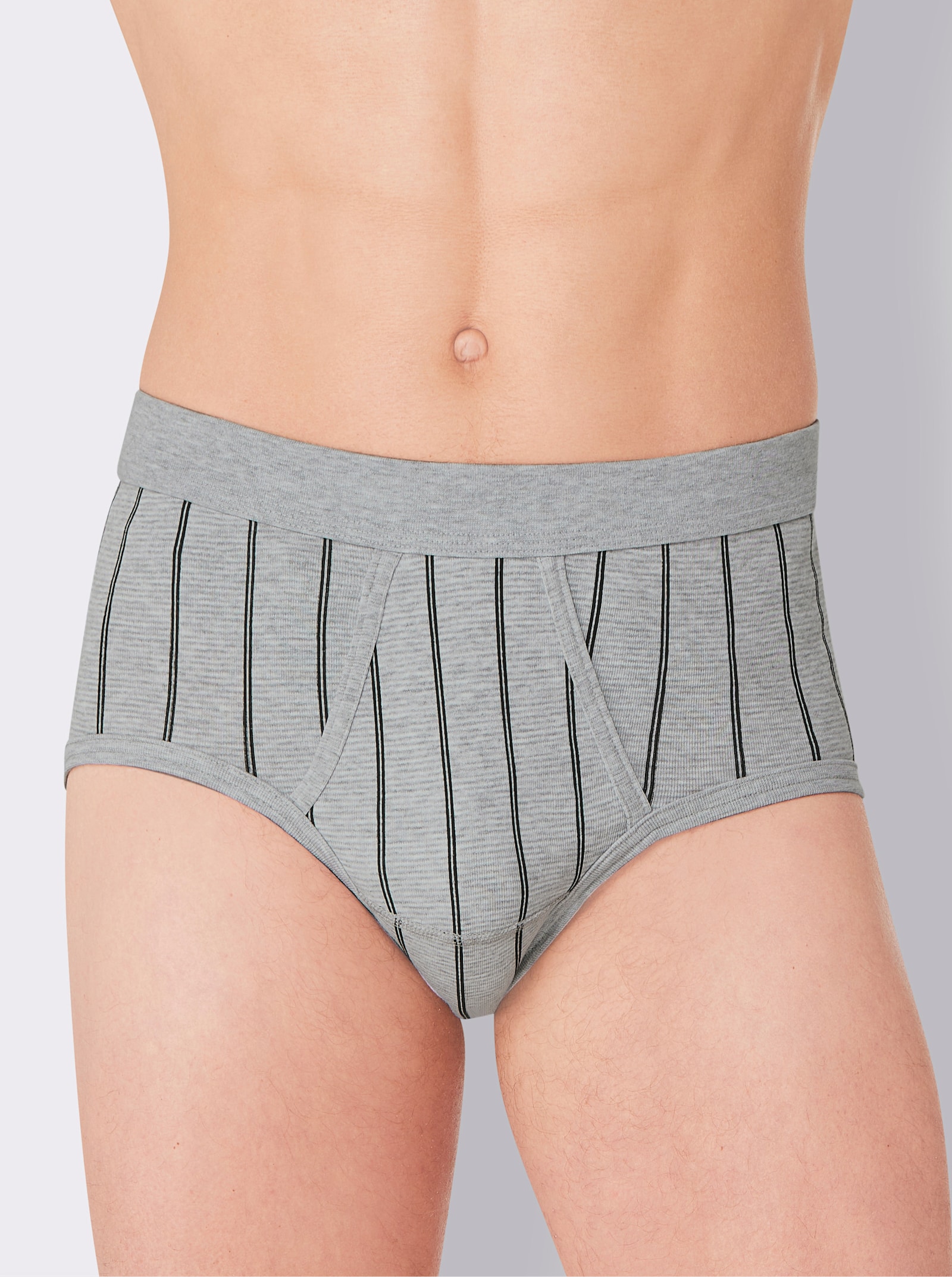 wäschepur men Slipy - světlešedá-proužek