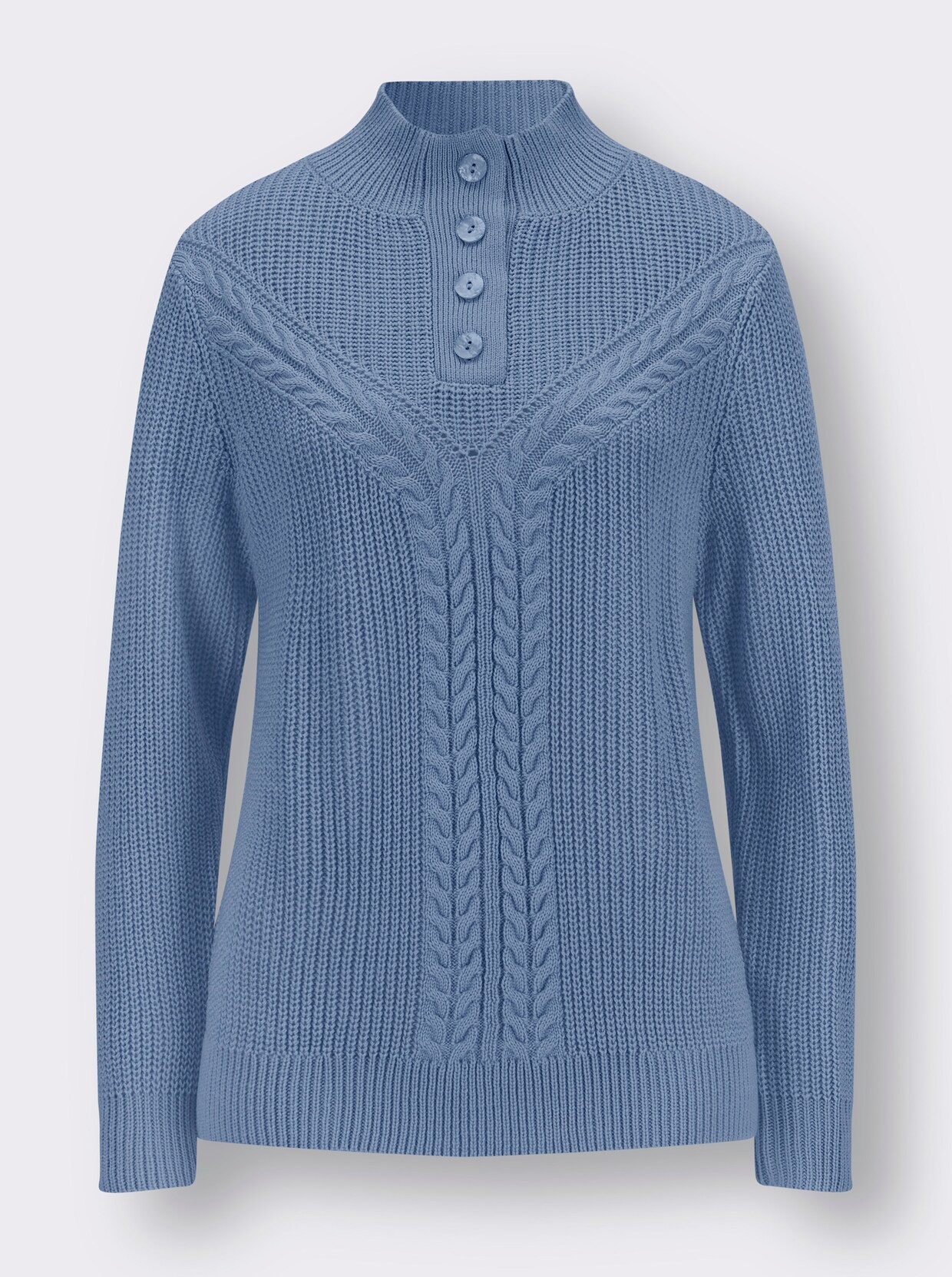 Pullover met opstaande kraag - bleu