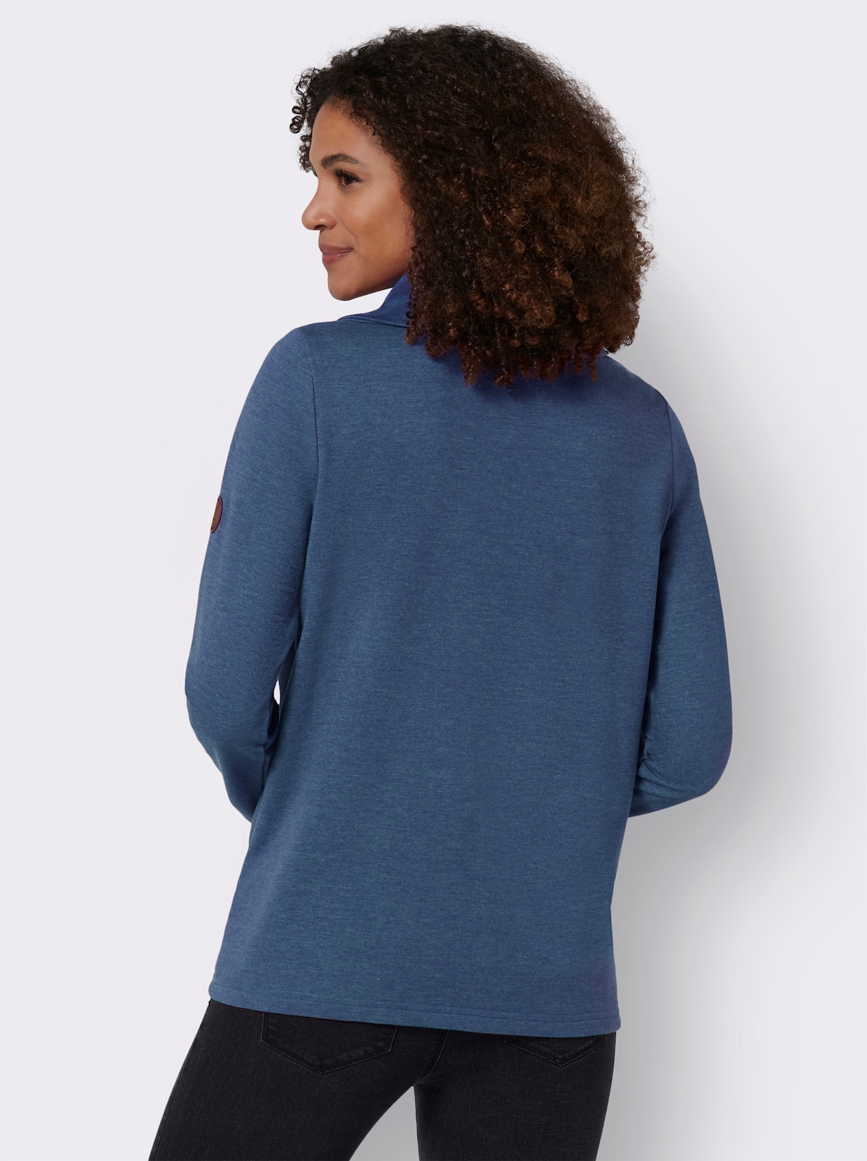 Sweatshirt - jeansblau-weiß-meliert
