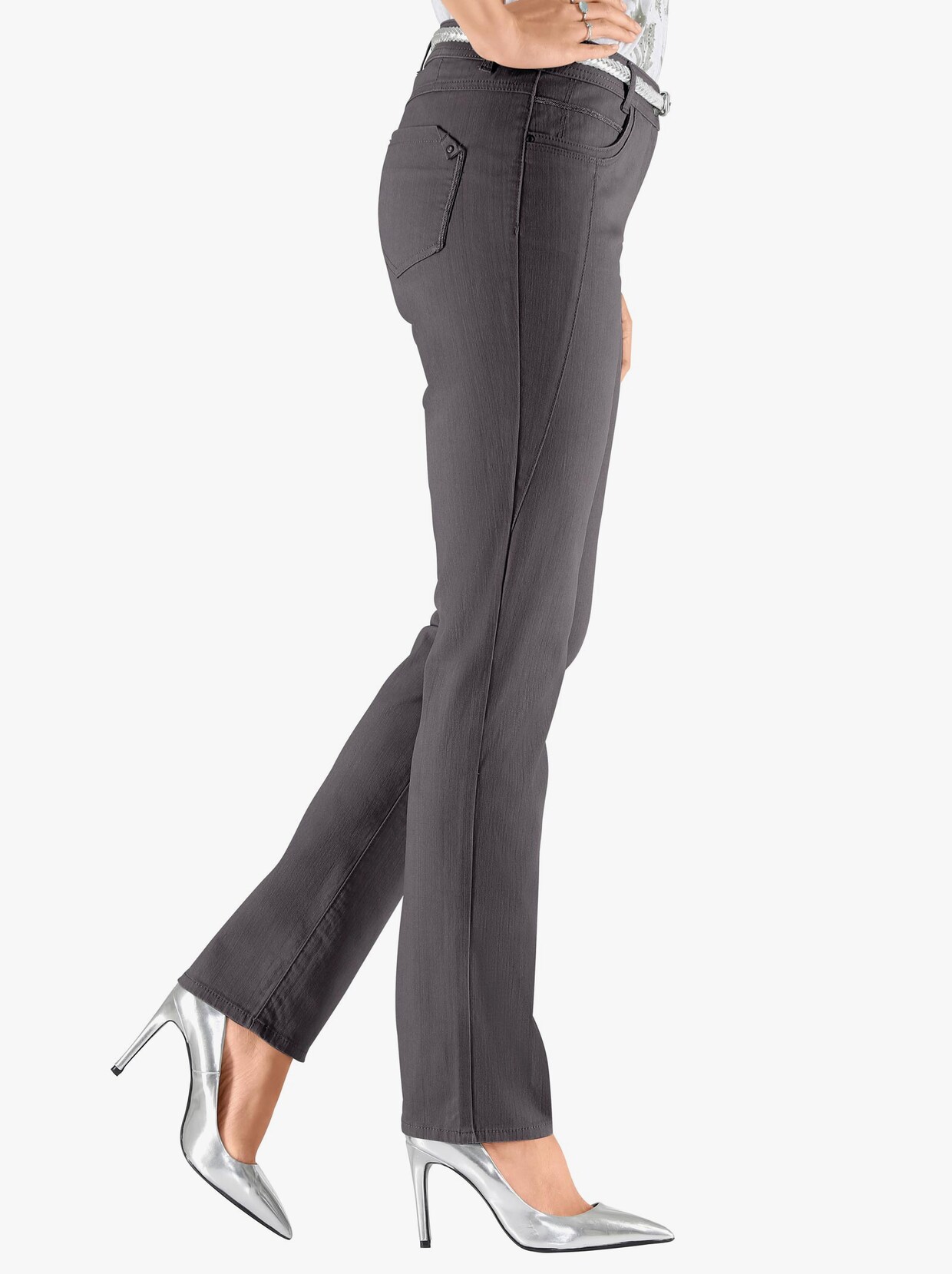 Stretch-Jeans - taupe