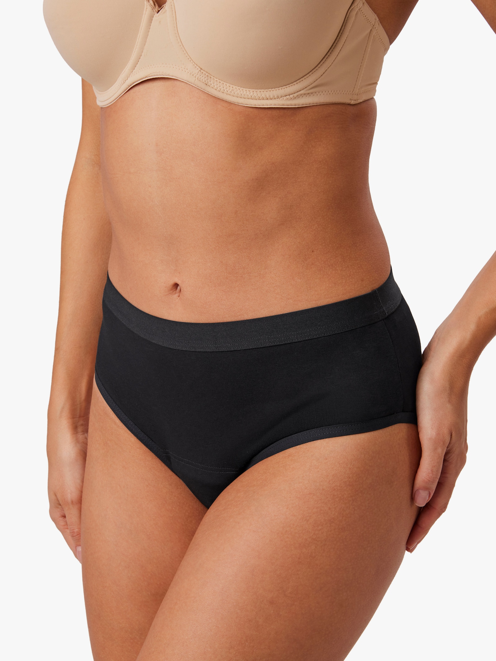 Inkontinenzslip im Midi-Schnitt - schwarz