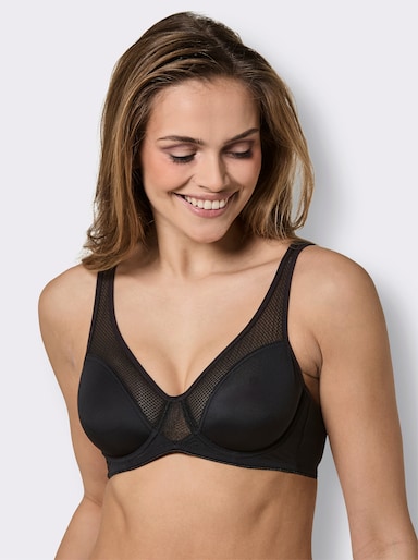 wäschepur Minimizer-BH mit Bügel und gepolsterten Trägern - schwarz