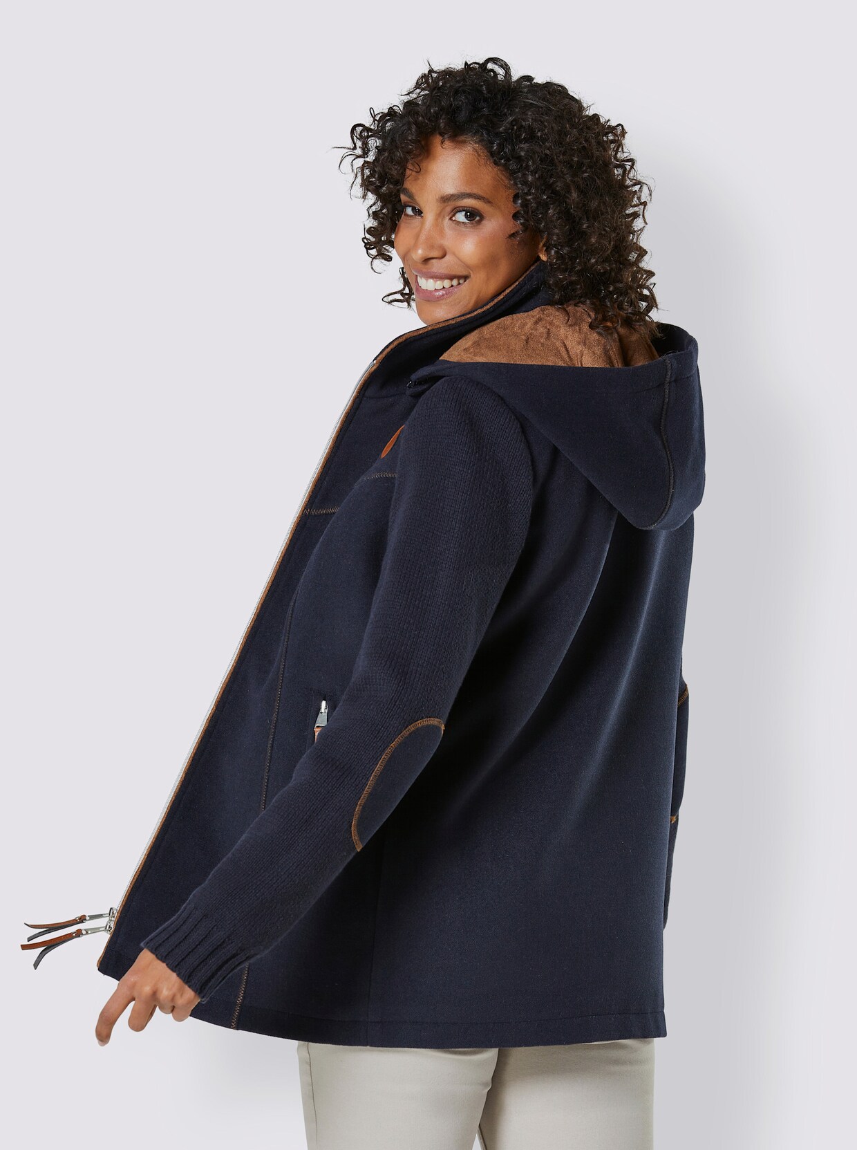 Mainpol Wollmix-Jacke - marine-cognac