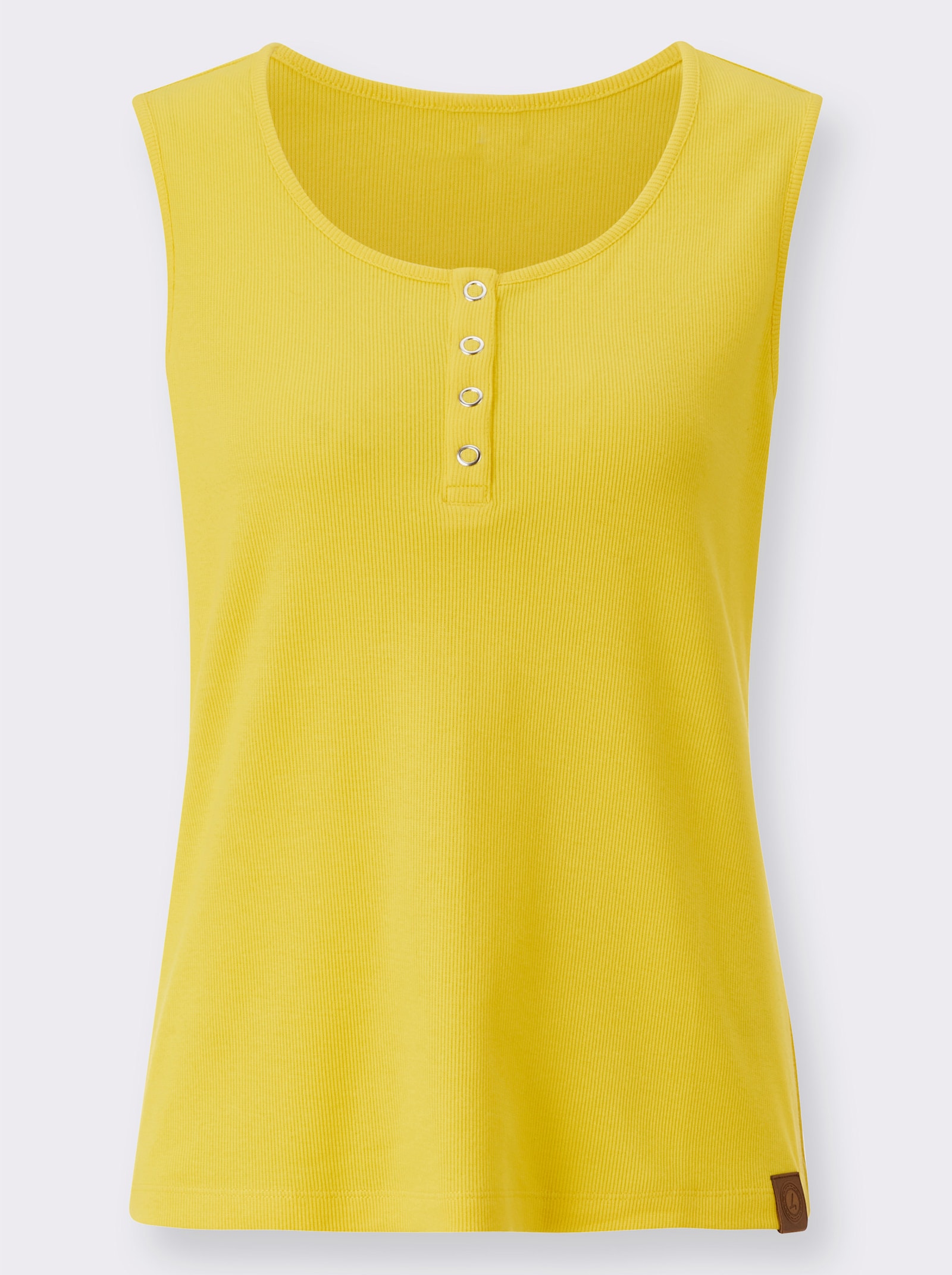 Shirttop in riblook - zonnegeel