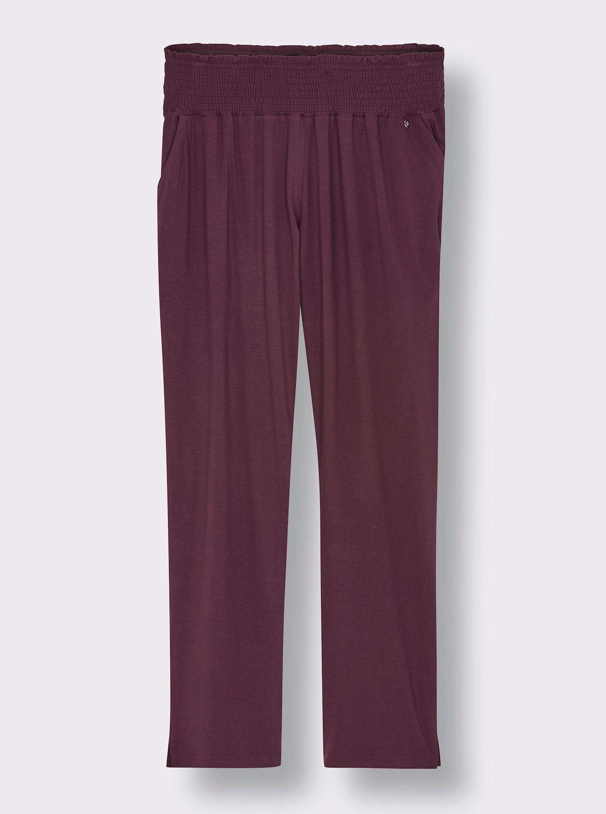 sheego Schlupfhose mit breitem Smokbund, weite Form - burgund