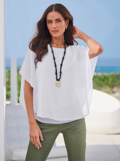 heine Schlupfbluse mit fixiertem Top - ecru
