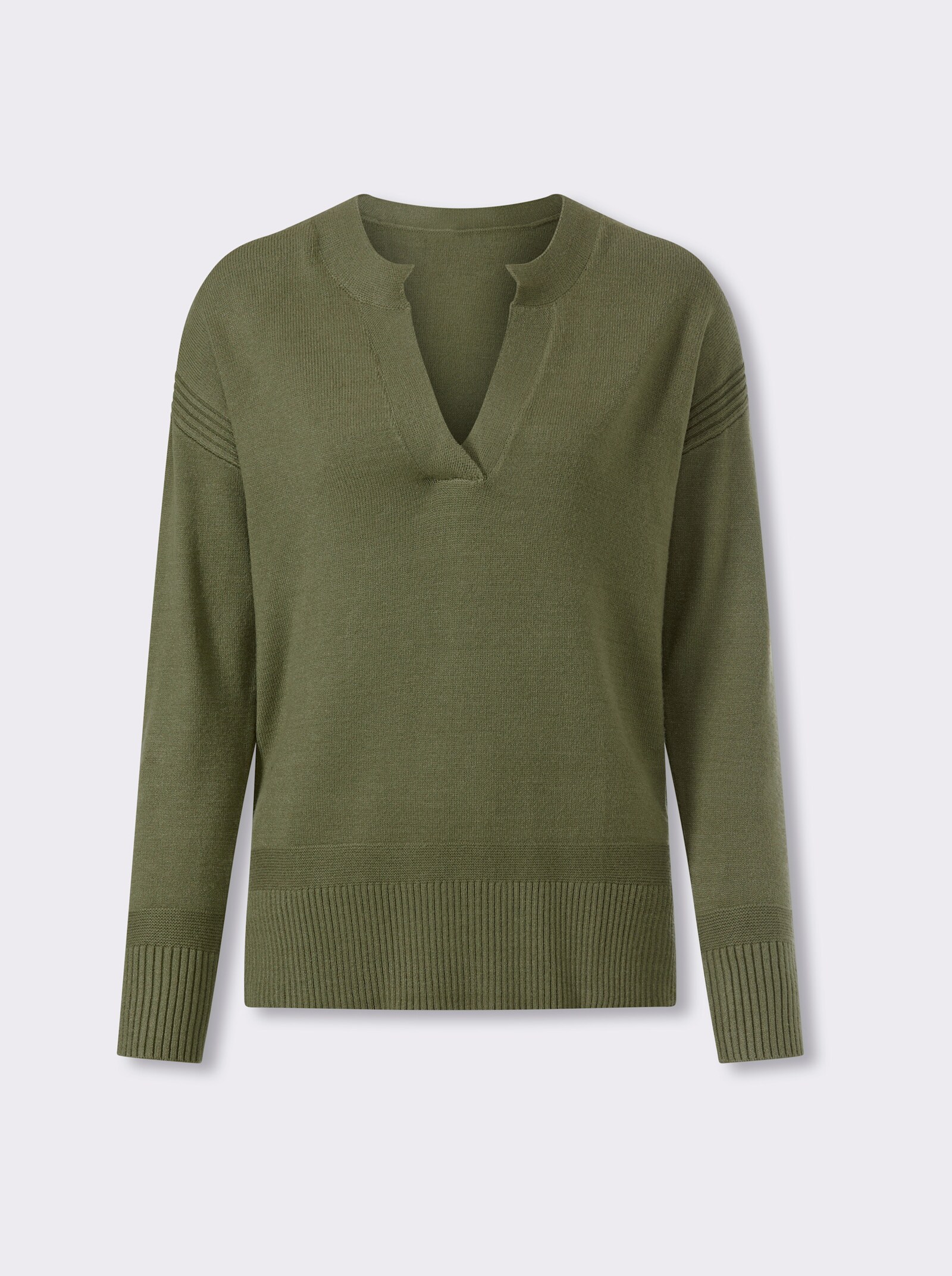 heine Pullover mit Seitenschlitzen - khaki