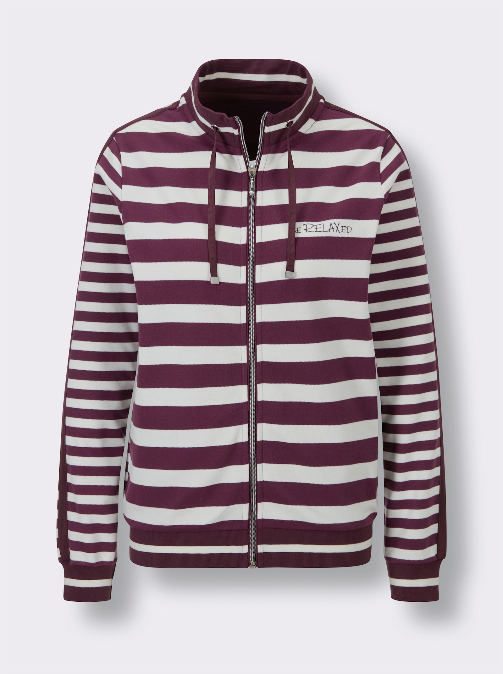 Hajo Huispak - bordeaux/wit gestreept